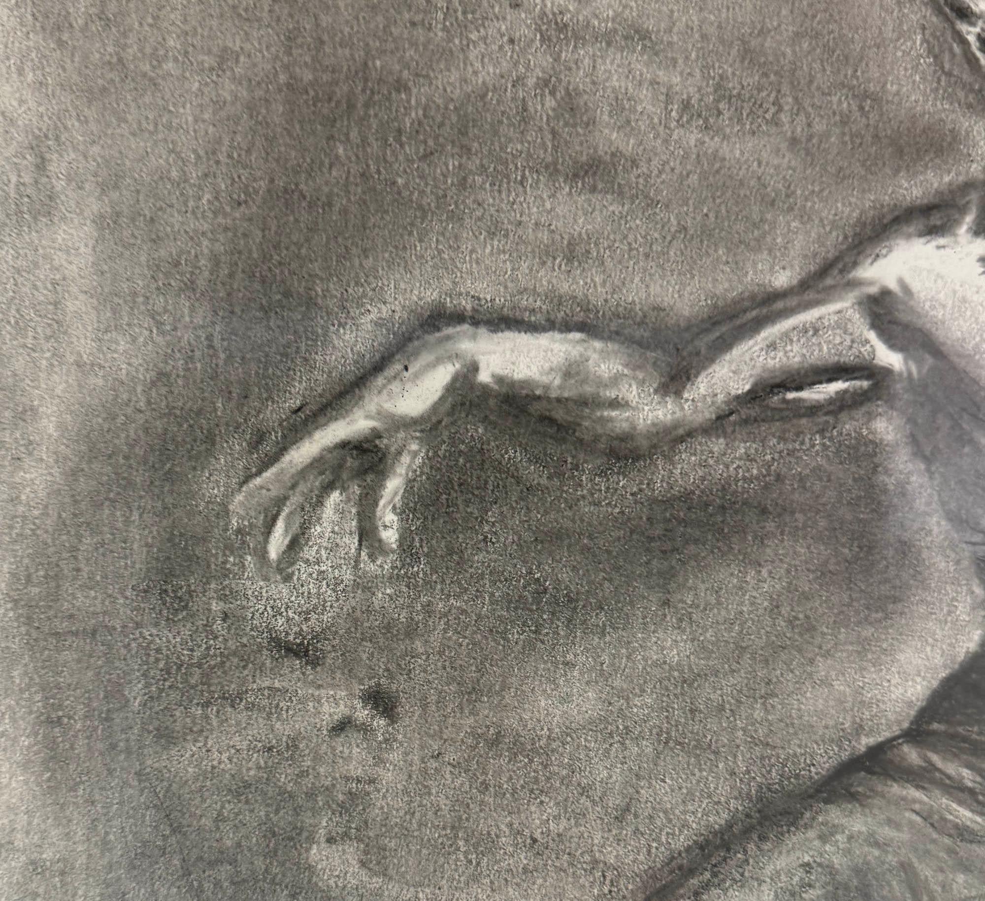 Britannico Disegno originale a carboncino - Figura di fauno in movimento in vendita