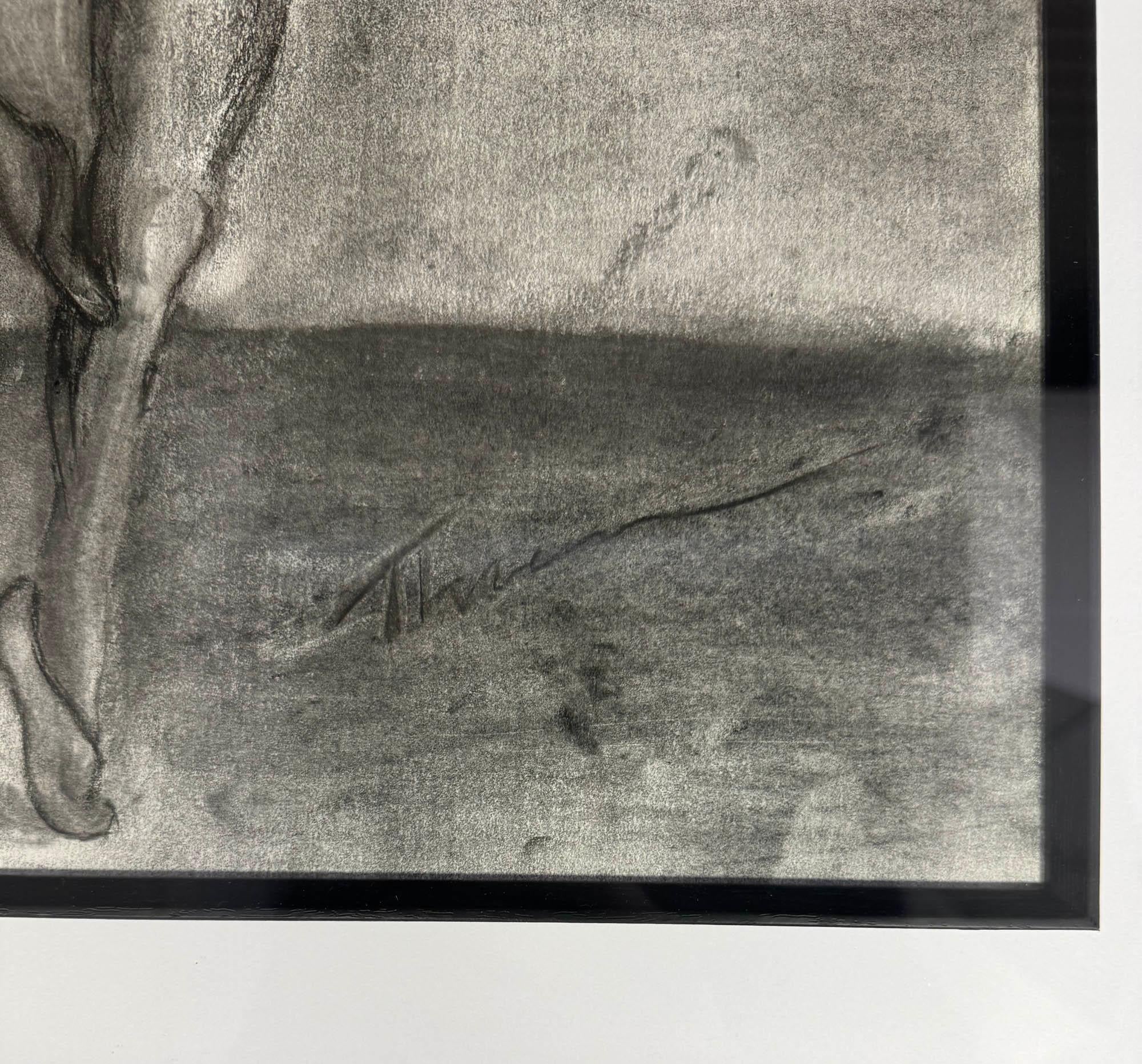 Disegno originale a carboncino - Figura di fauno in movimento In condizioni ottime in vendita a Paddock Wood Tonbridge, GB