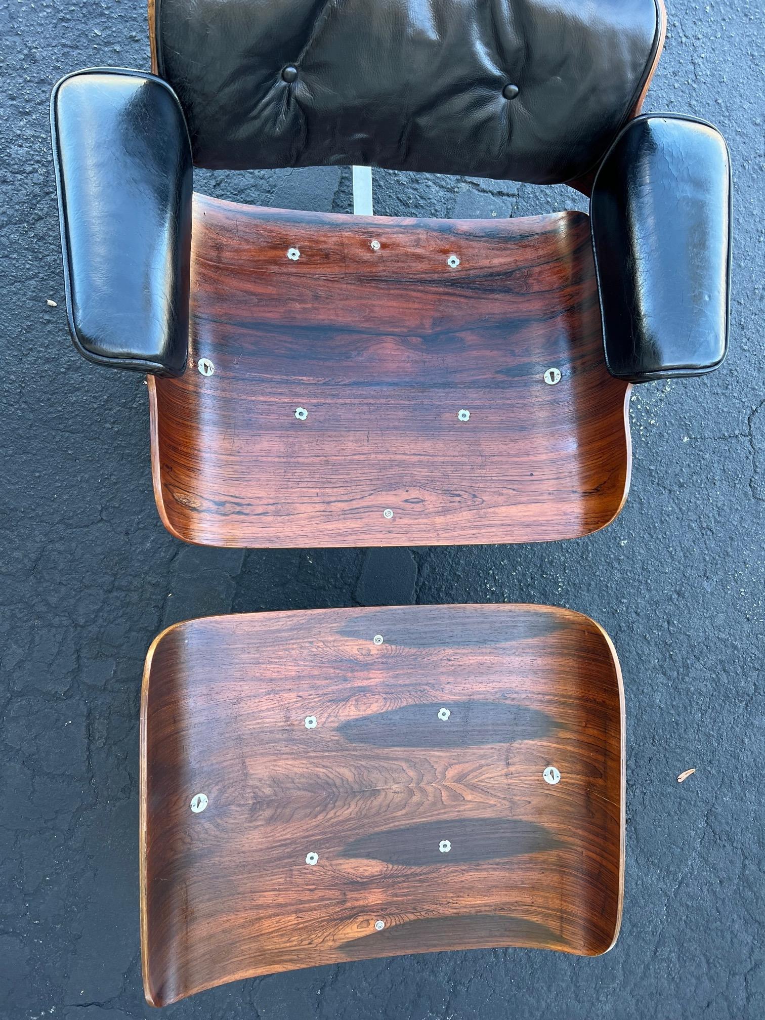 Original Charles Eames Herman Miller Lounge Chair and Ottoman 1959 For Sale 5