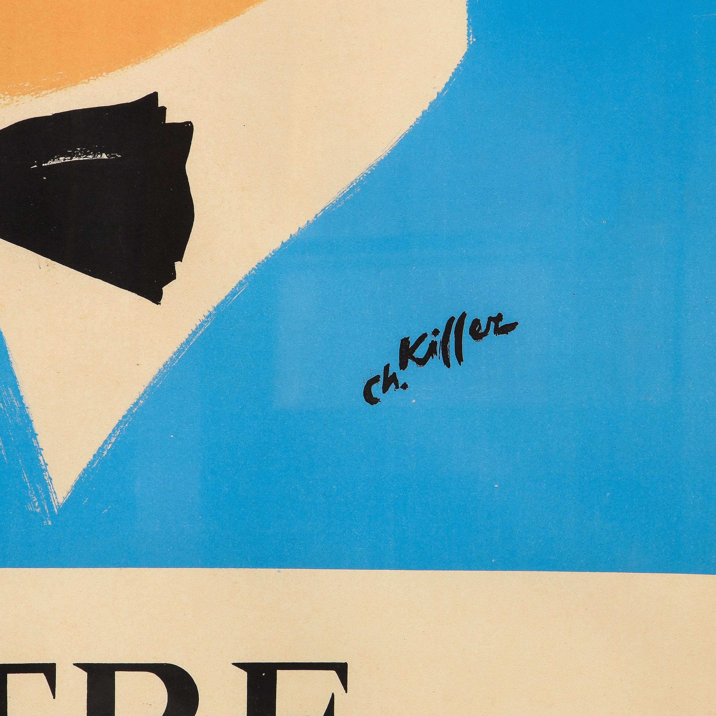 Litografía original de Charles Kiffer del Teatro Alhambra Maurice Chevalier Papel en venta