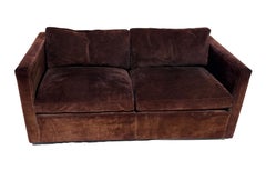 Original Charles Pfister For Knoll Minimalist Suede Loveseat, c.1970s