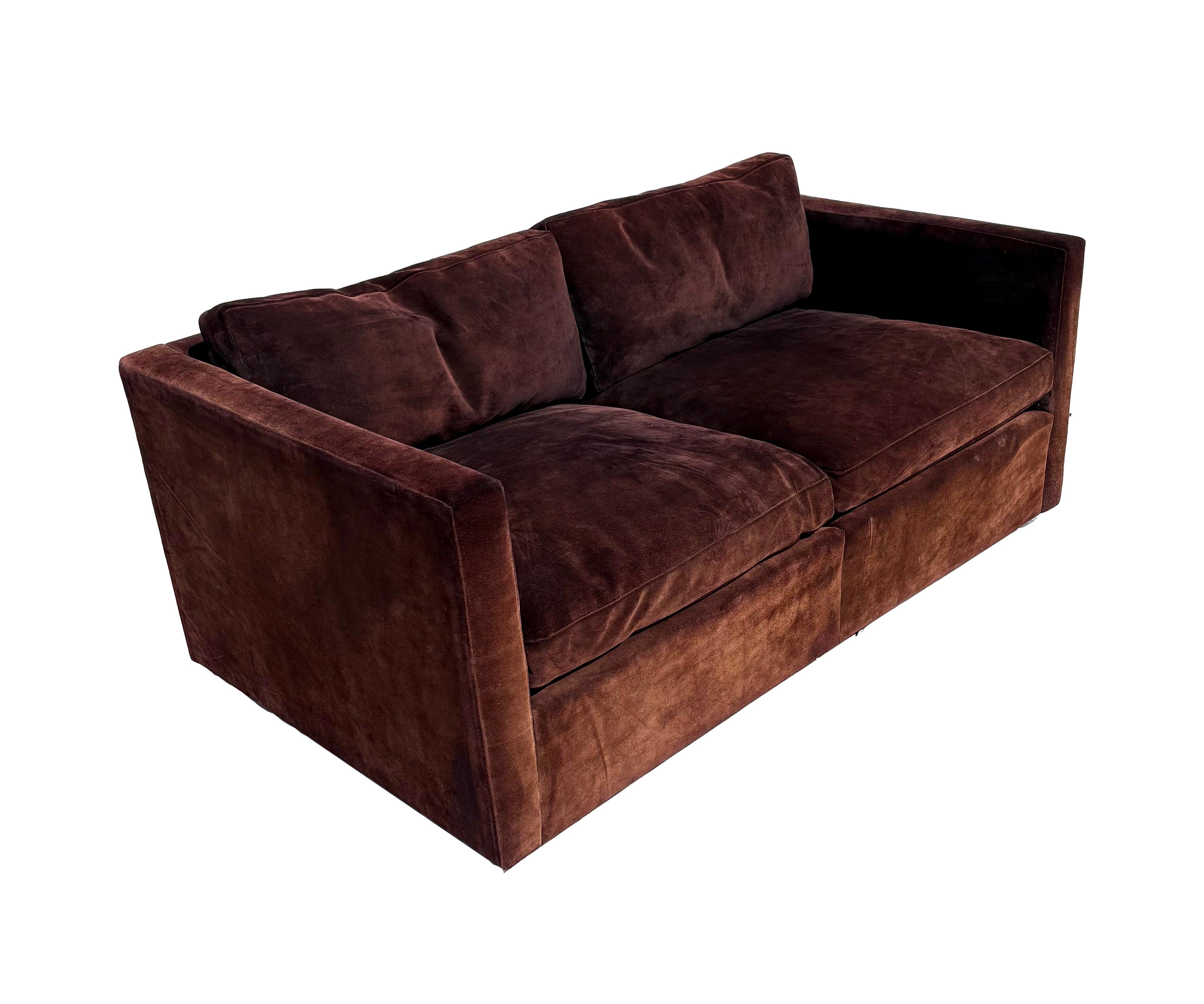 Original Charles Pfister Para Knoll Loveseat Minimalista De Ante, c.1970s Estadounidense en venta