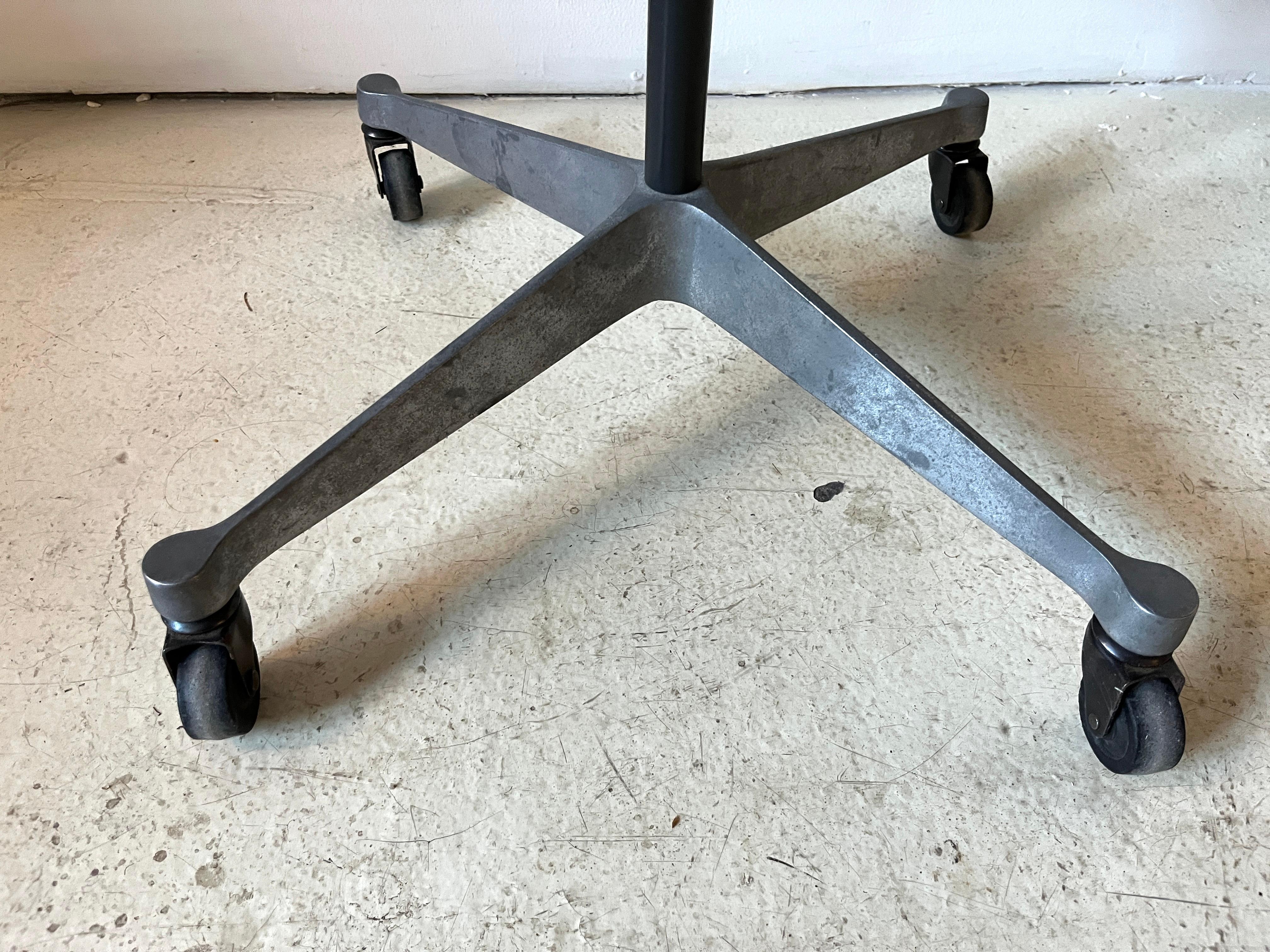Original Charles & Ray Eames Herman Miller Upholstered Fiberglass Arm Chair In Good Condition For Sale In Chicago, IL