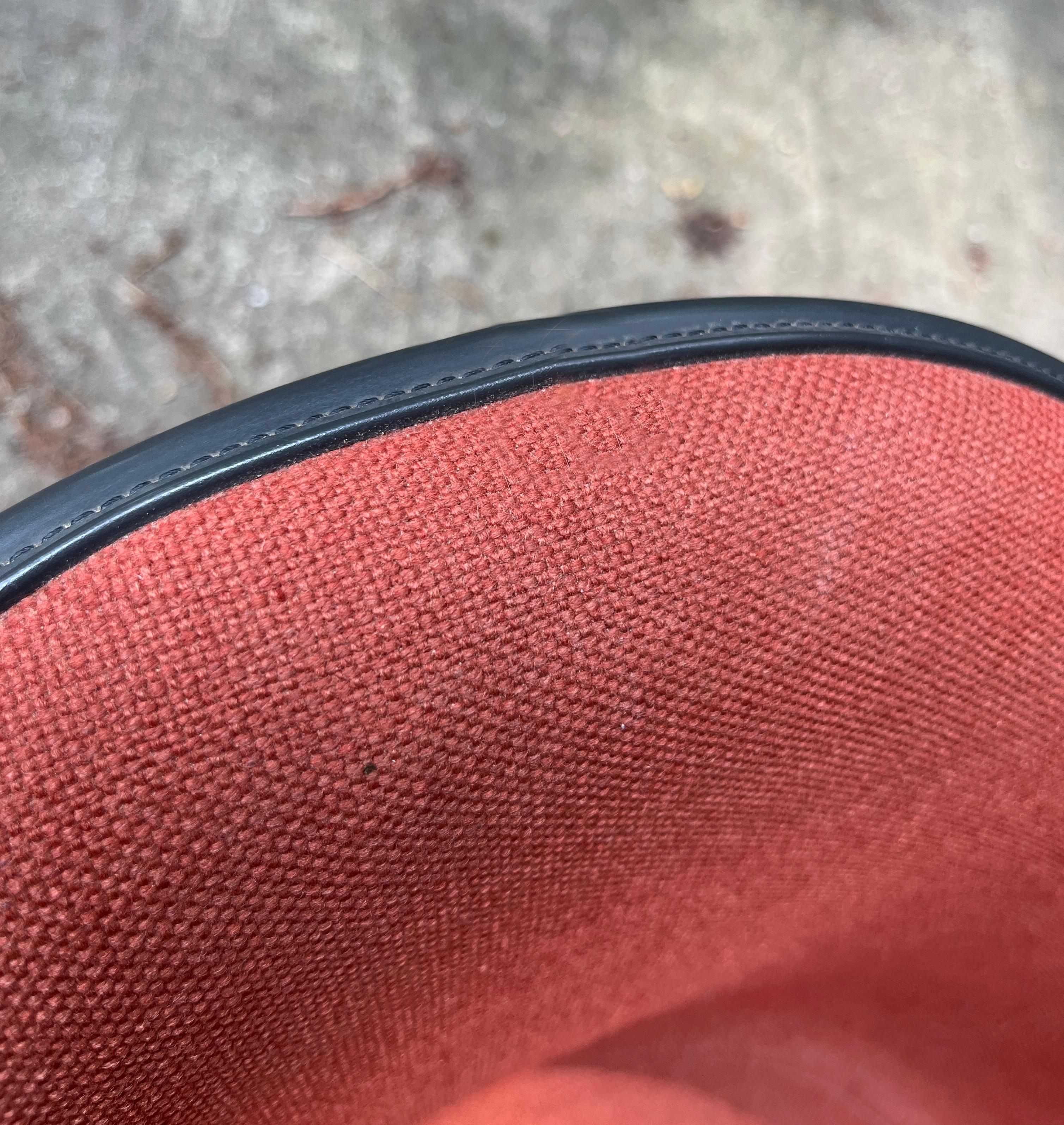 Late 20th Century Original Charles & Ray Eames Herman Miller Upholstered Fiberglass Arm Chair For Sale