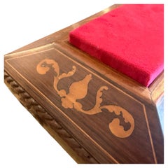 Original Charles X Inlaid Walnut and Maple Wood Sicilian Tailor's Box