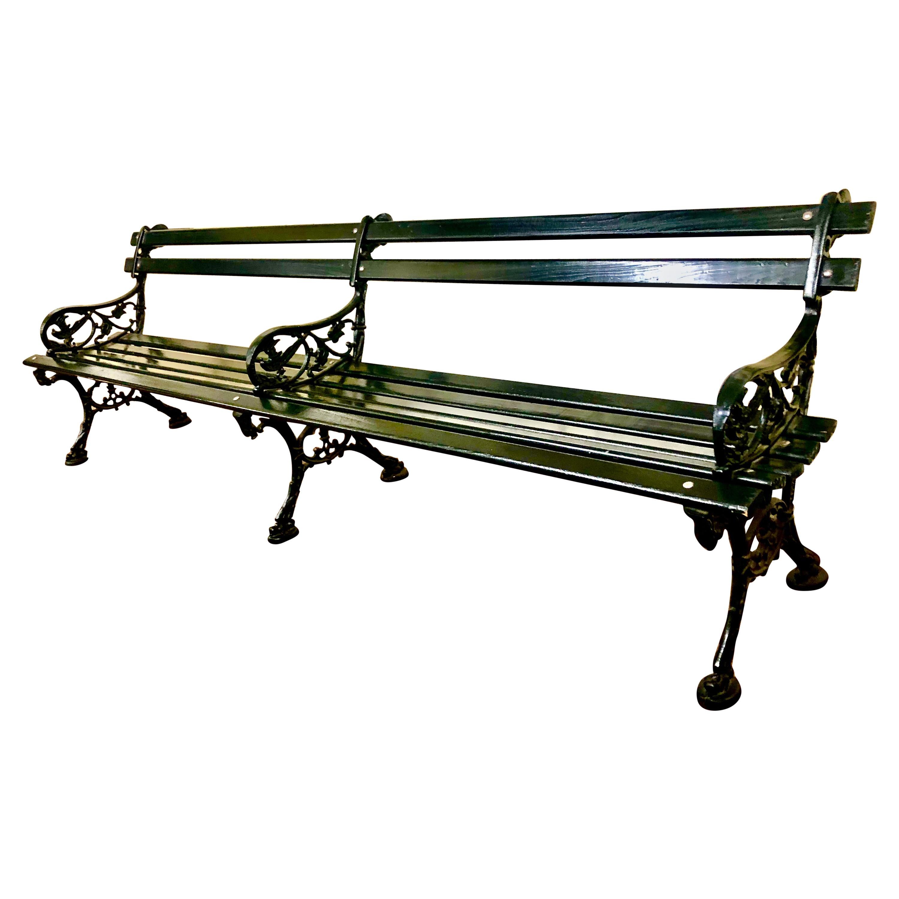 ORIGINAL CHARLESTON BATTERY BENCH, Cast Iron and Lowcountry Cypress, 8-ft. size