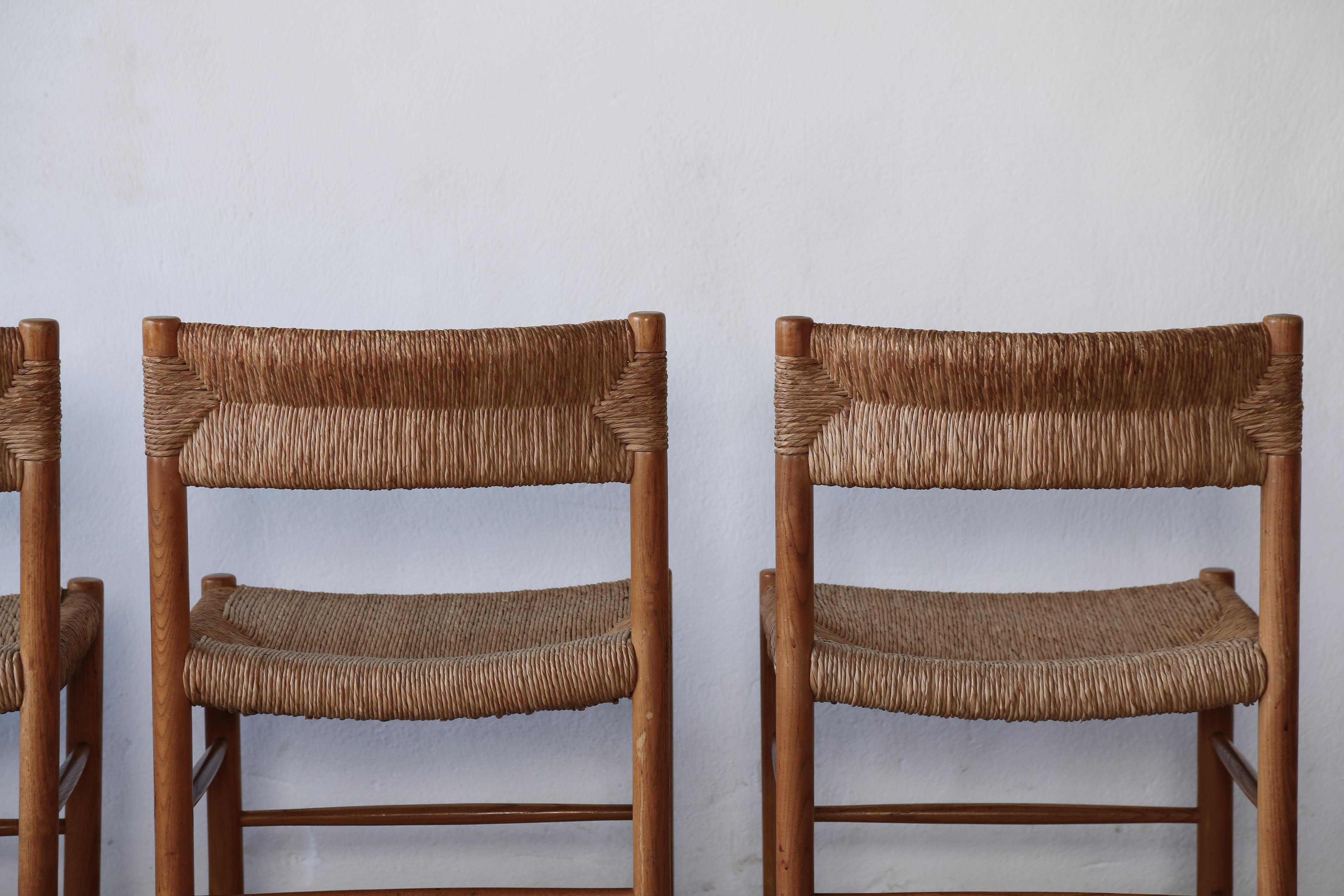 Rush Original Charlotte Perriand / Robert Sentou Dordogne Chairs, France, 1960s For Sale