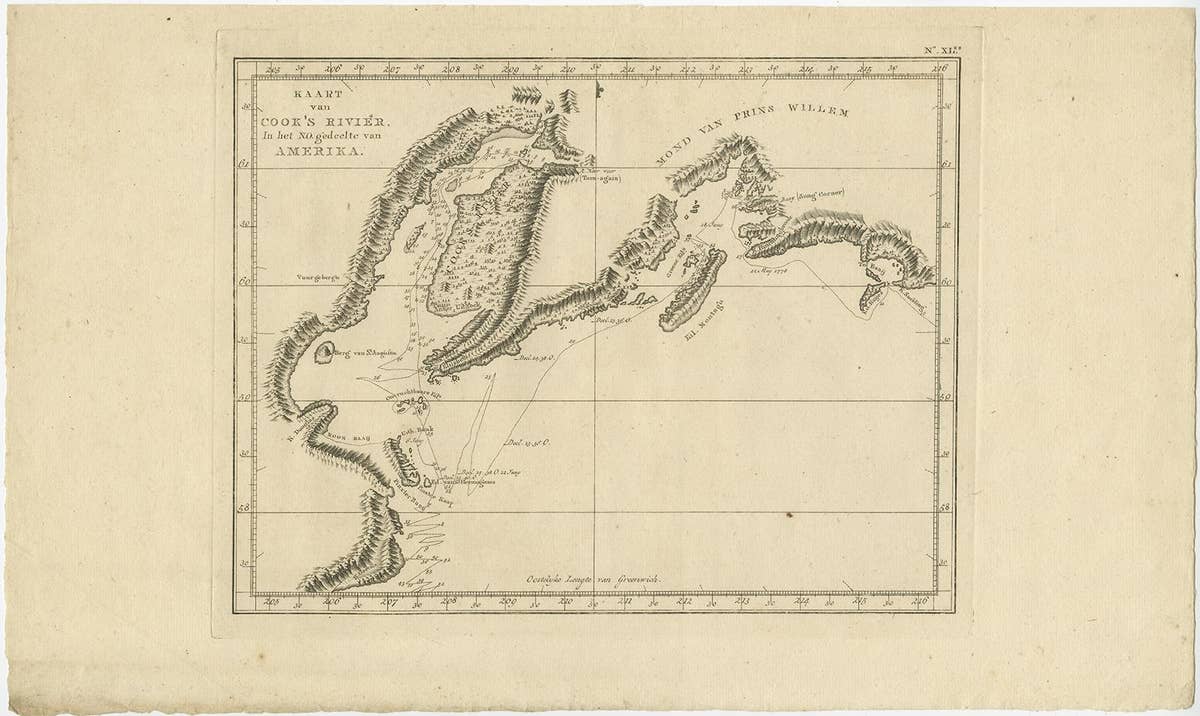 Original Chart Showing the Region between Cape Grenville and Cape Suckling, 1803