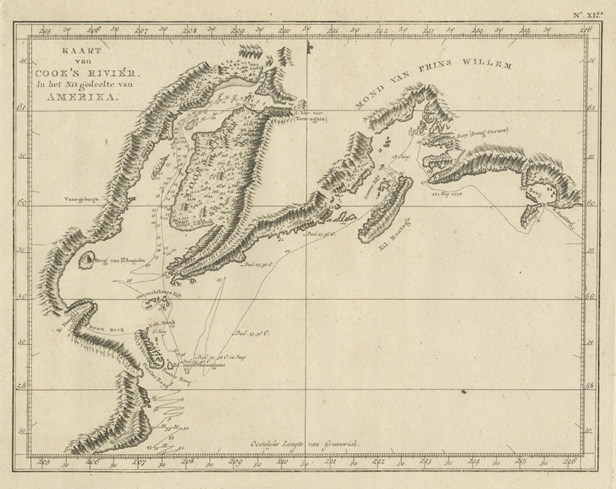 Original Originalkarte, die Region zwischen Kap Grenville und Kap Suckling zeigt, 1803 im Zustand „Gut“ im Angebot in Langweer, NL