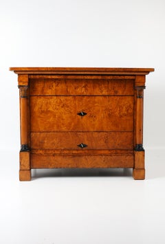 Original Chest of Drawers in a Rare Design with Exceptional Karelian Birch Venee