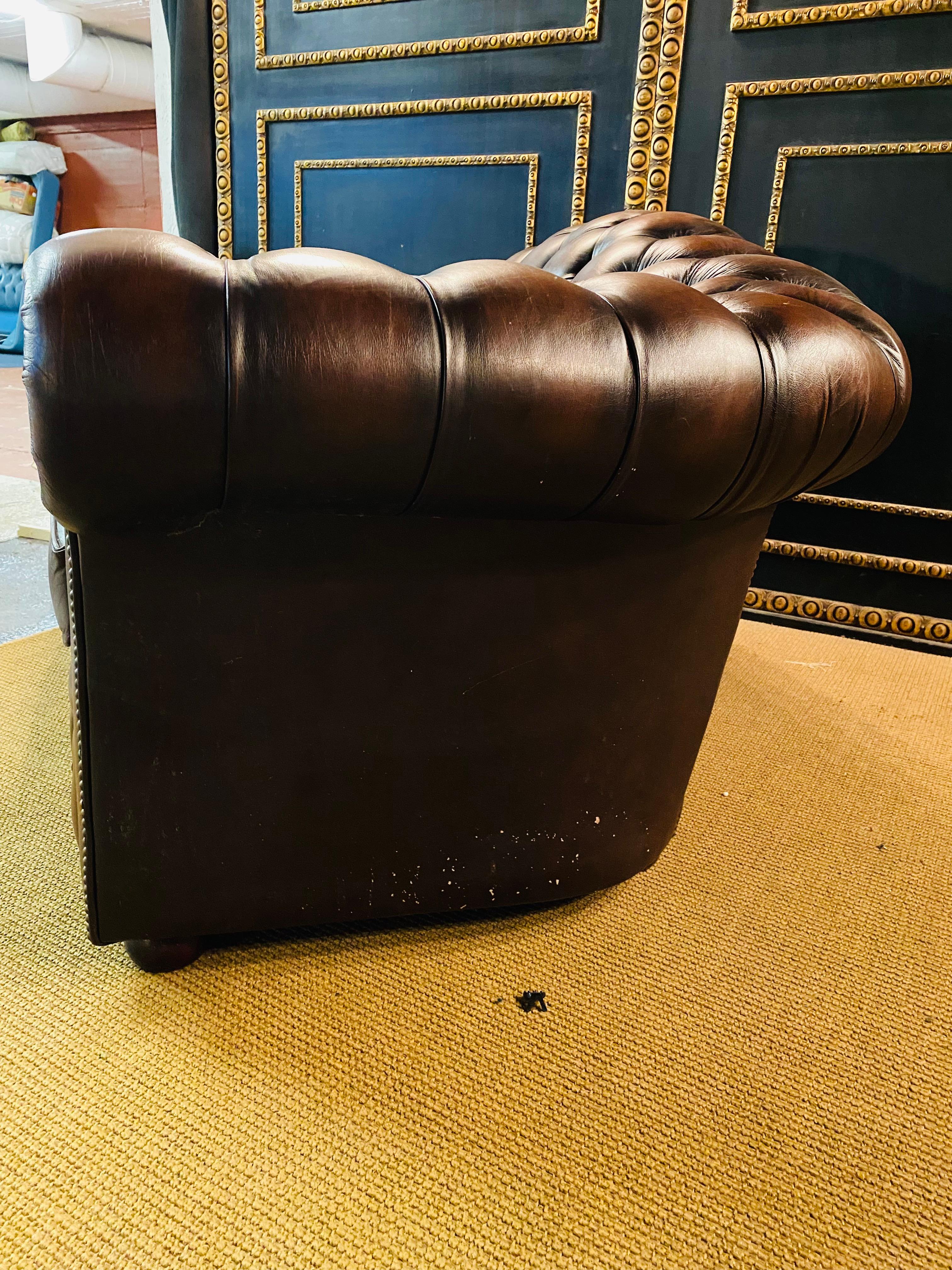 Original Chesterfield 2 Two-Seater Leather Sofa Brown by Centurion 4