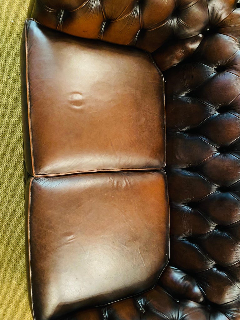 Original Chesterfield 2 Two-Seater Leather Sofa Brown by Centurion For ...