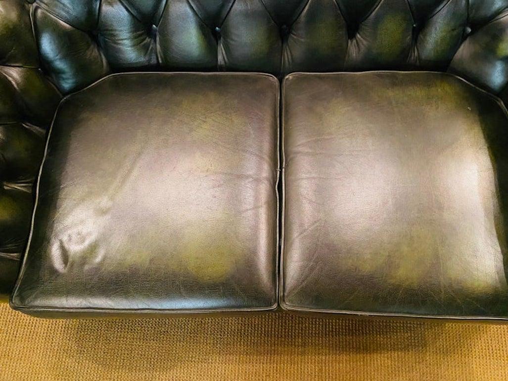 Original Chesterfield 2 Two-Seater Sofa Green by Centurion 4