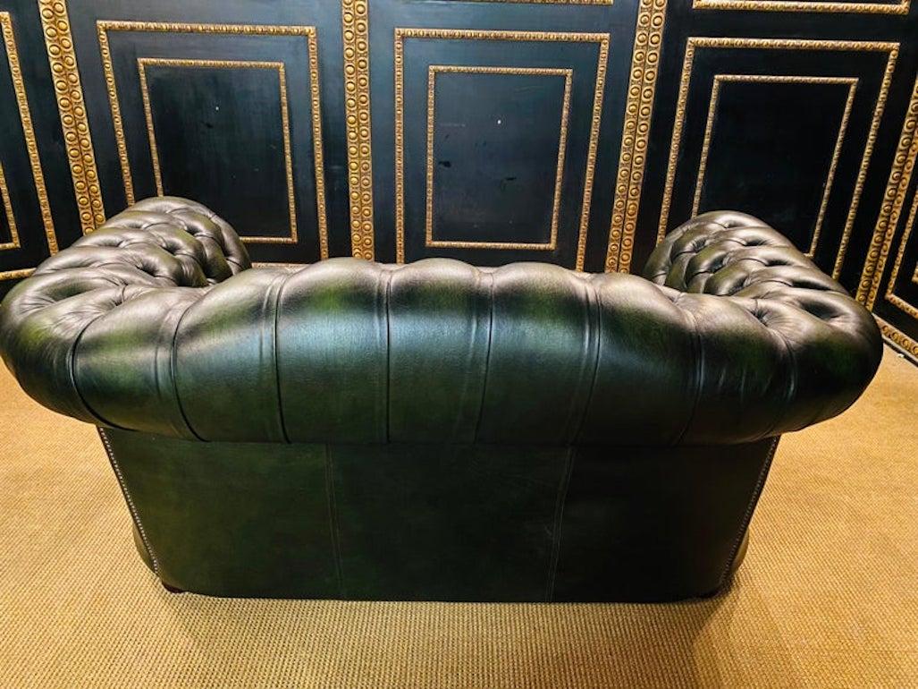 Original Chesterfield 2 Two-Seater Sofa Green by Centurion 2