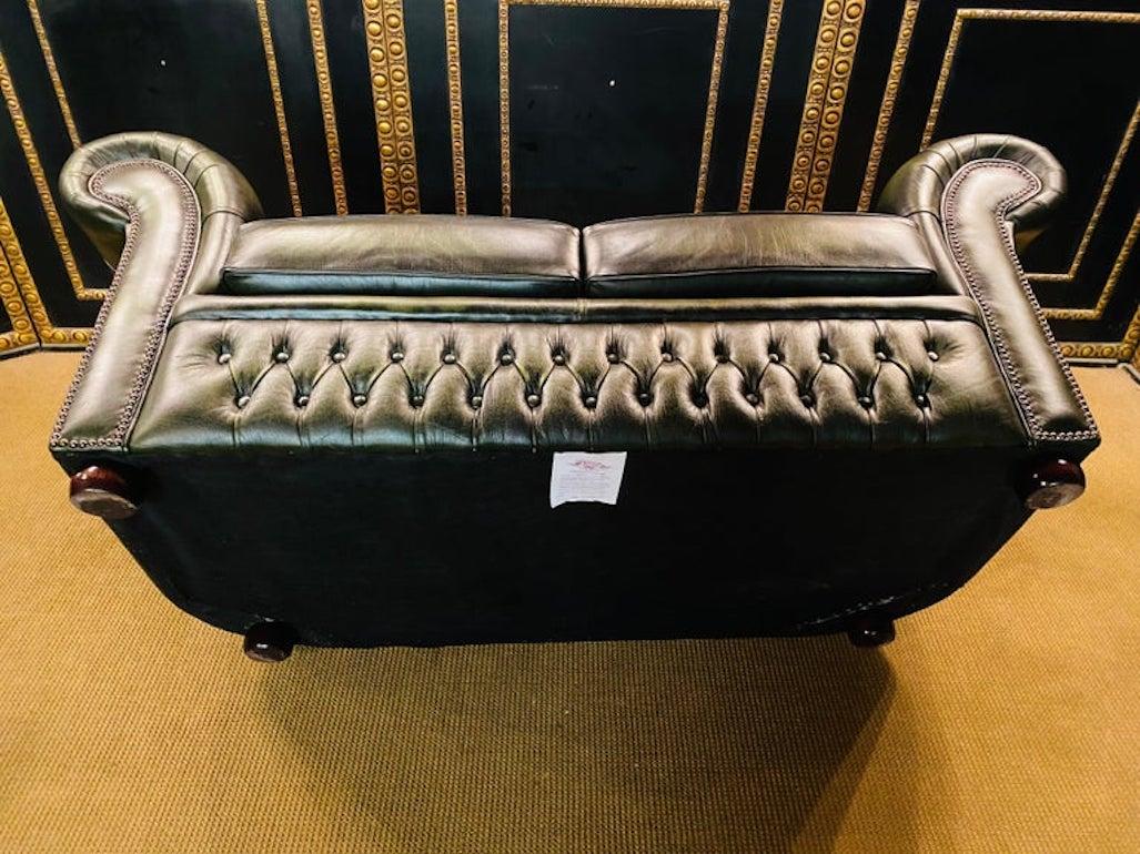 Original Chesterfield 2 Two-Seater Sofa Green by Centurion 3