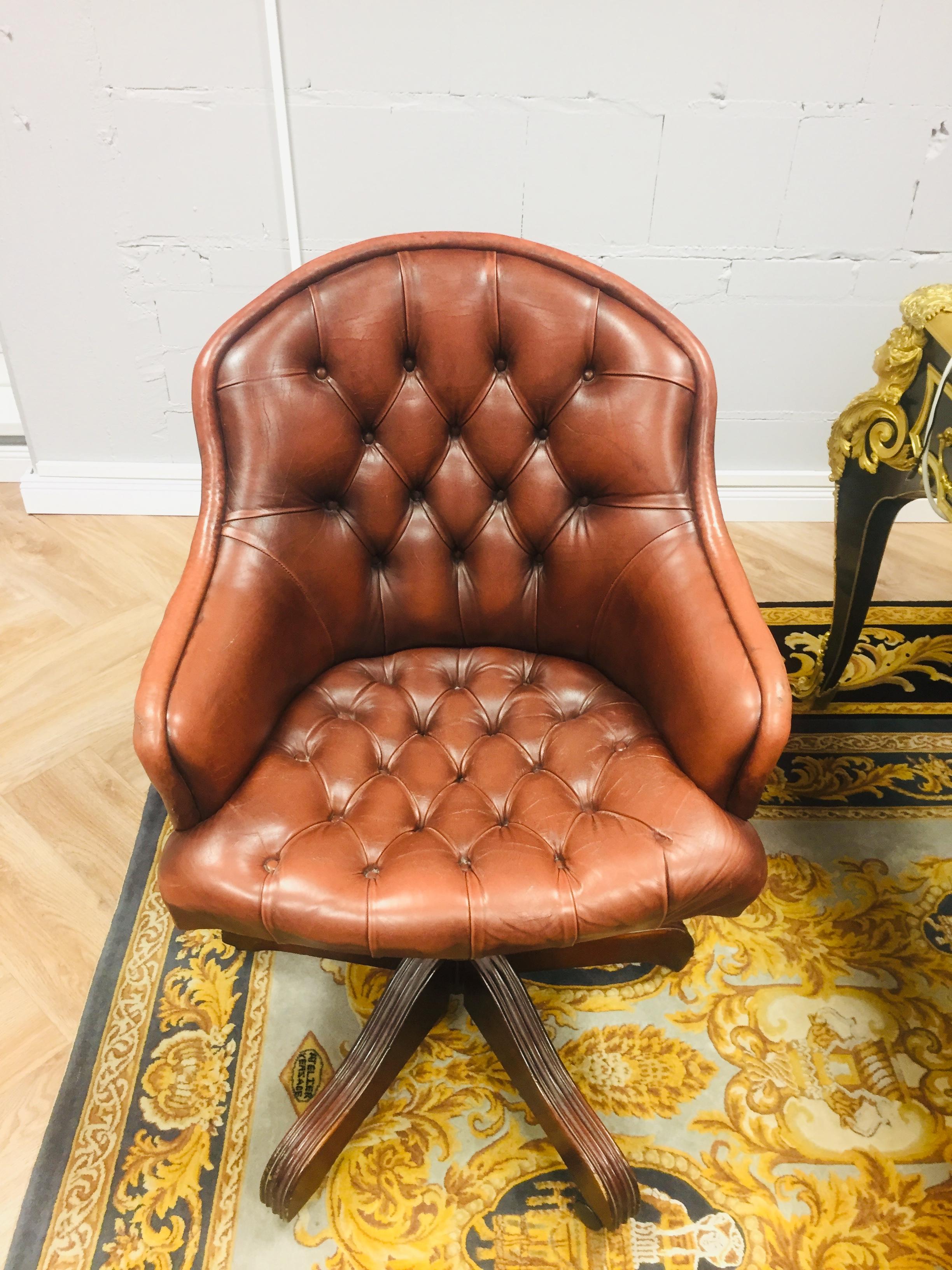 chesterfield captains chair brown