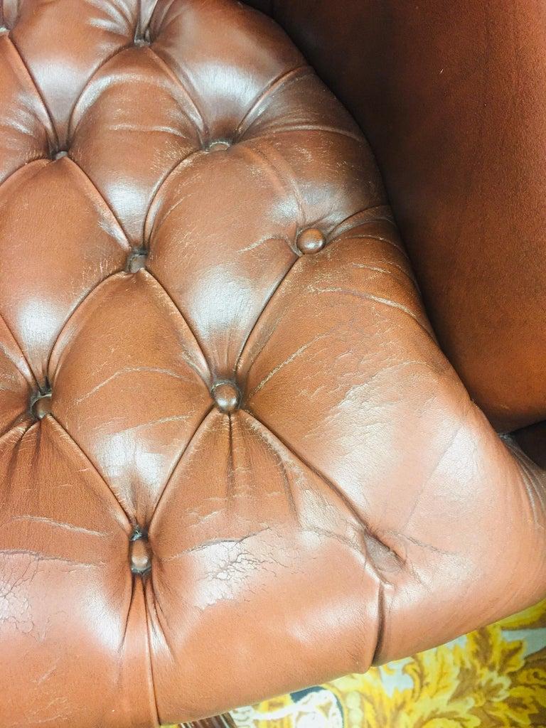 chesterfield brown chair
