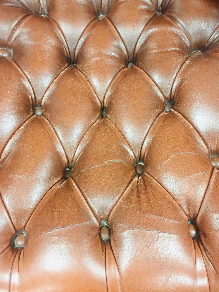 Original Chesterfield Brown Leather Directors Captains Chair, Brand Wade For Sale 2