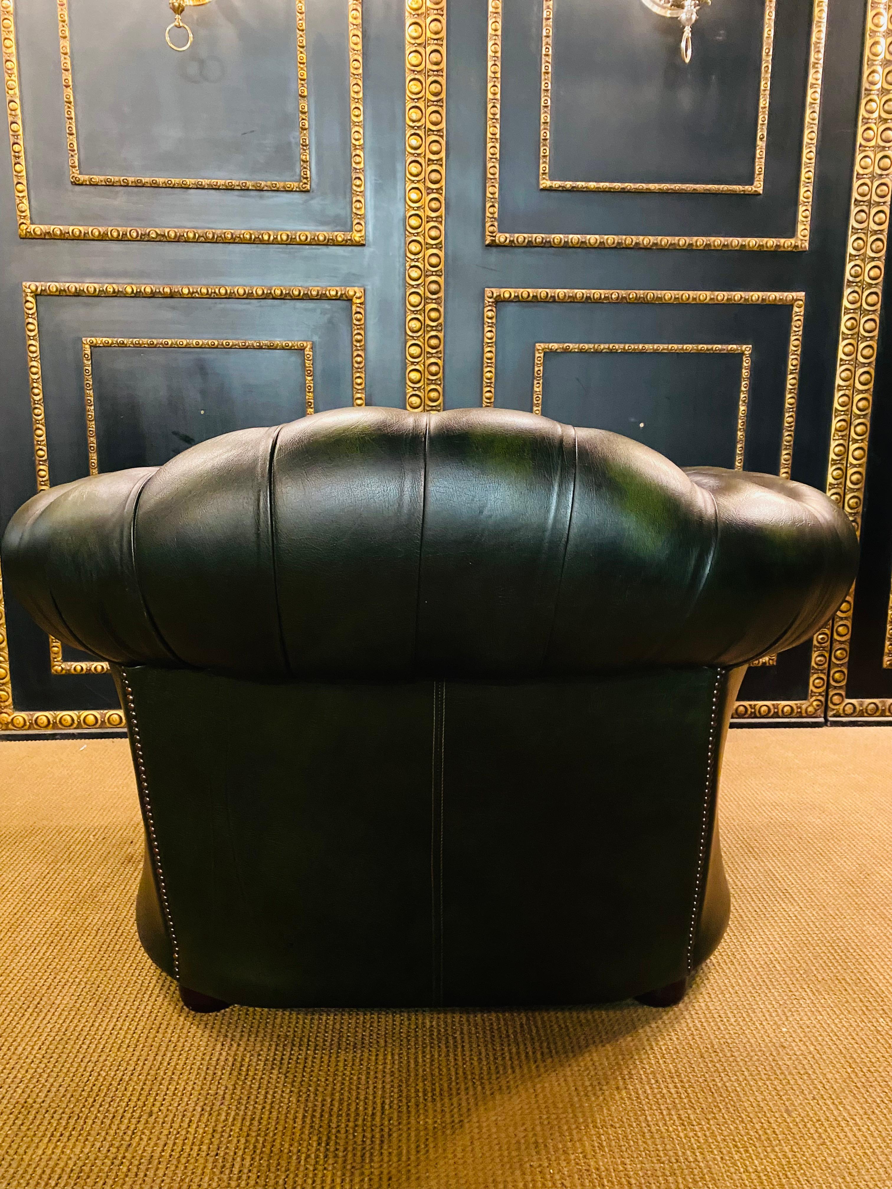 Original Chesterfield Set 2 Two-Seater Sofa and Armchairs Green by Centurion 11