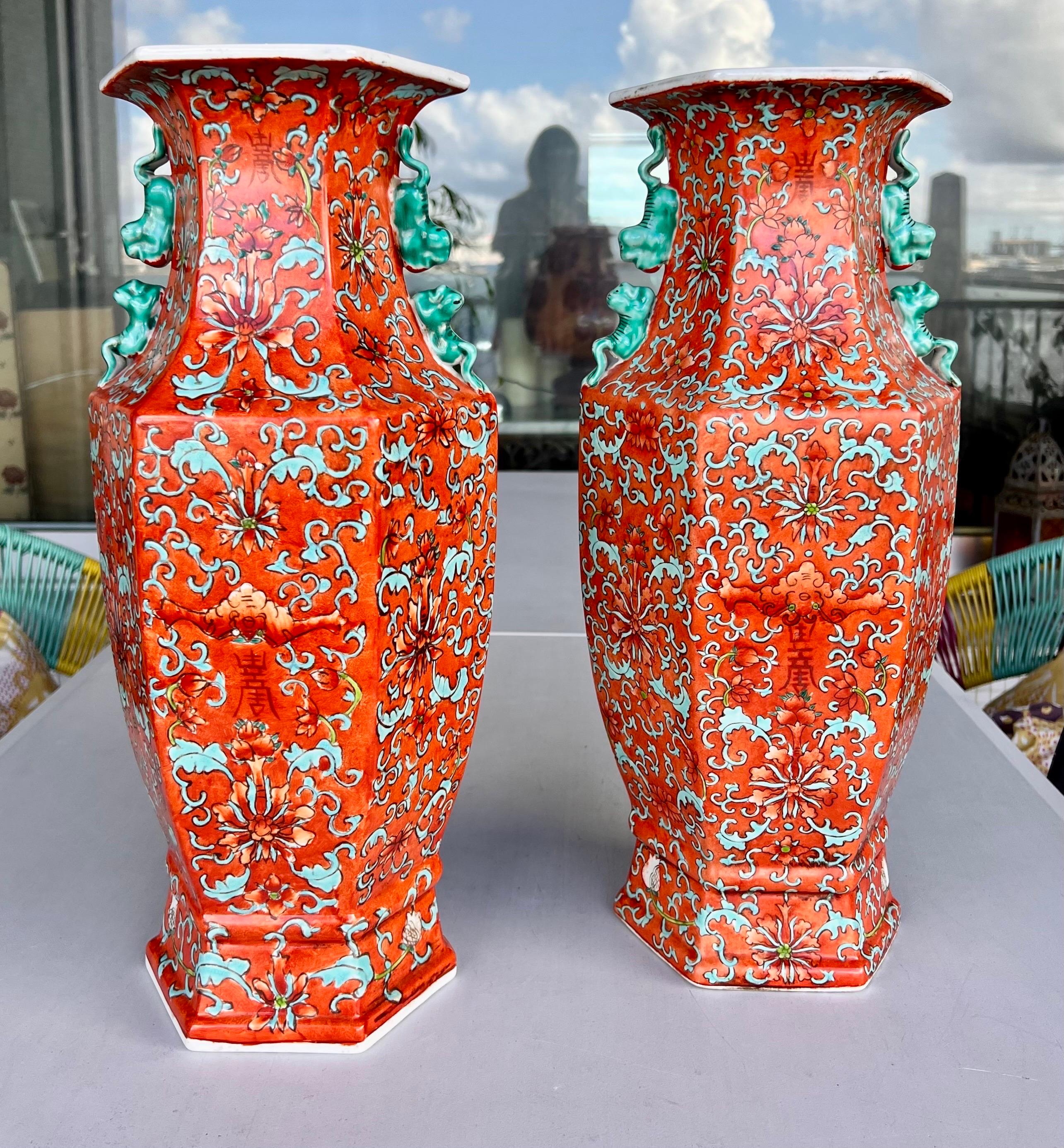 Original Chinese Ceramic Vases Early 20th Century In Excellent Condition In BILBAO, ES