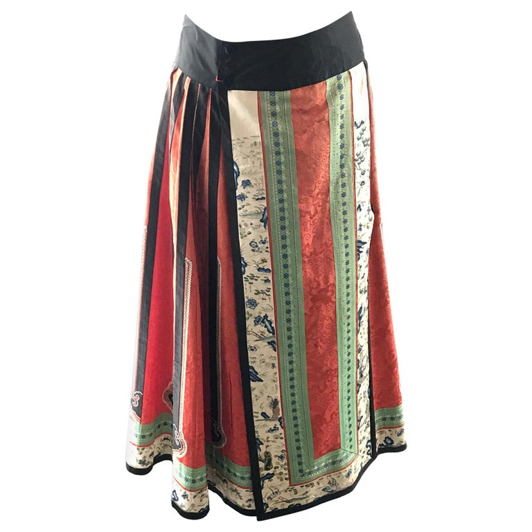 Original Chinese silk skirt size 40/42 at 1stDibs