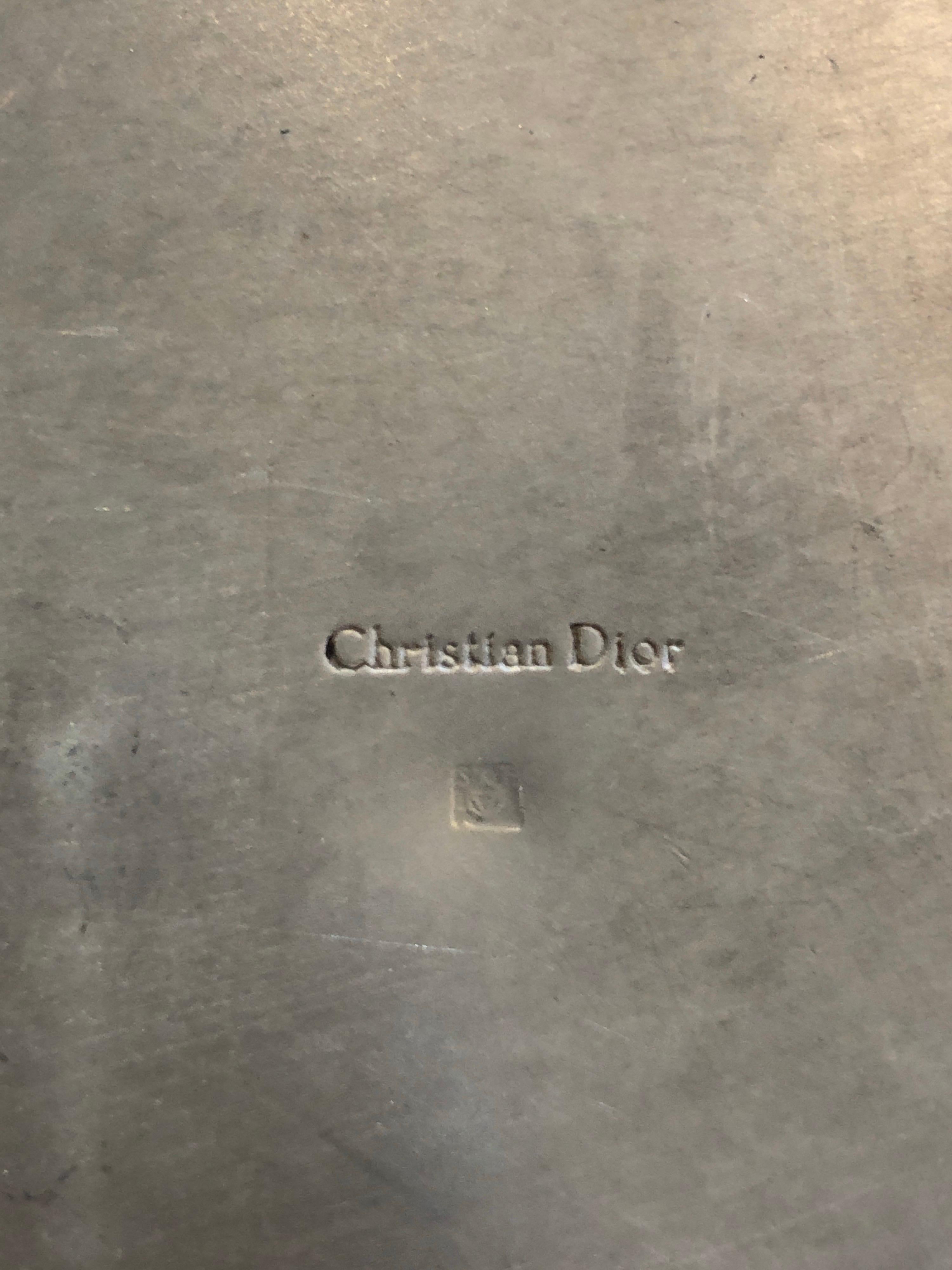 Original Christian Dior Bowl Centerpiece in Silver Metal Signed, 1950s In Good Condition In Paris, France