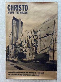 Original Christo Wraps The Museum Brown Wrapping Paper Poster, 1968