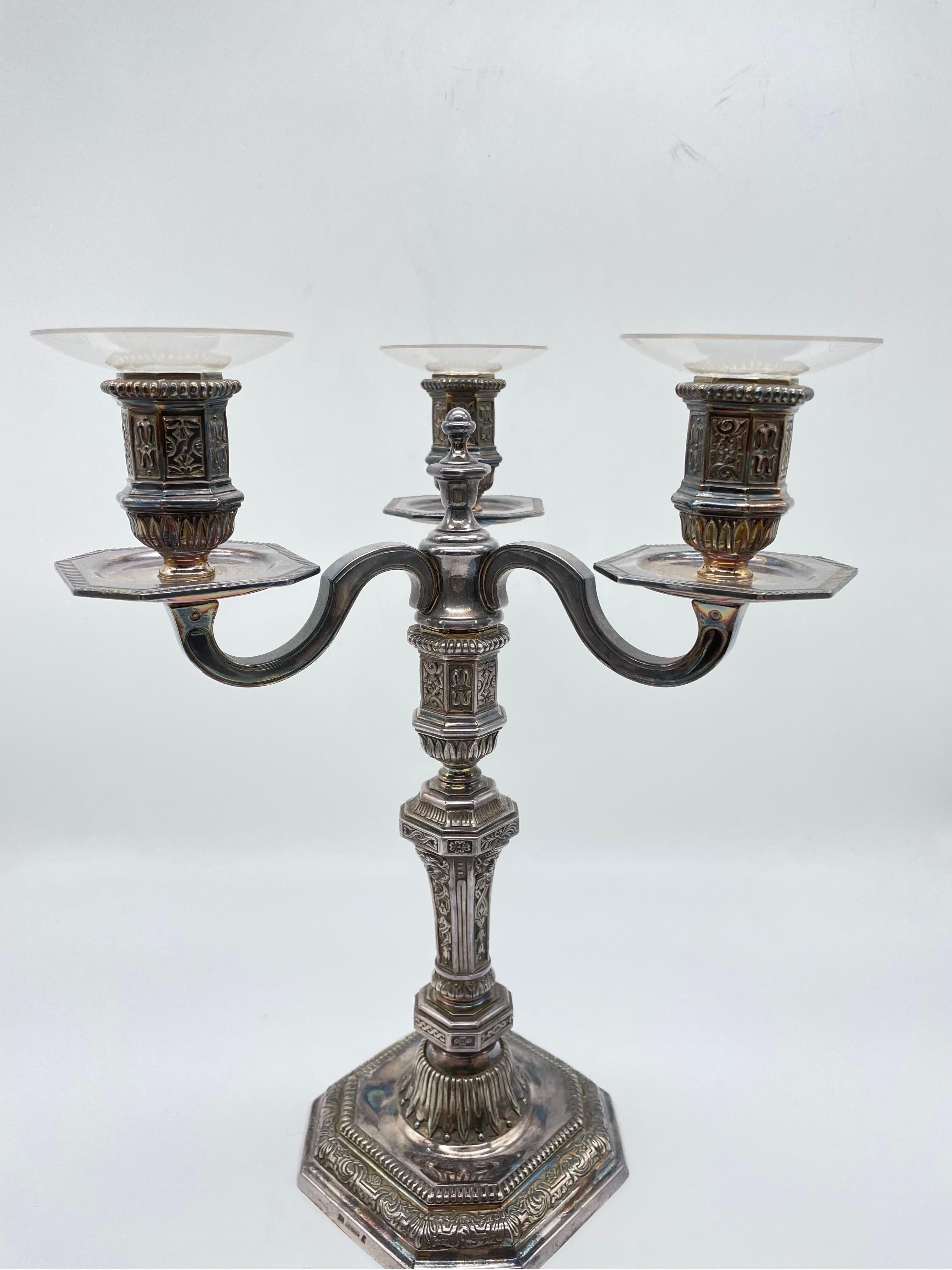 French Original Christofle candlestick, silver. For Sale