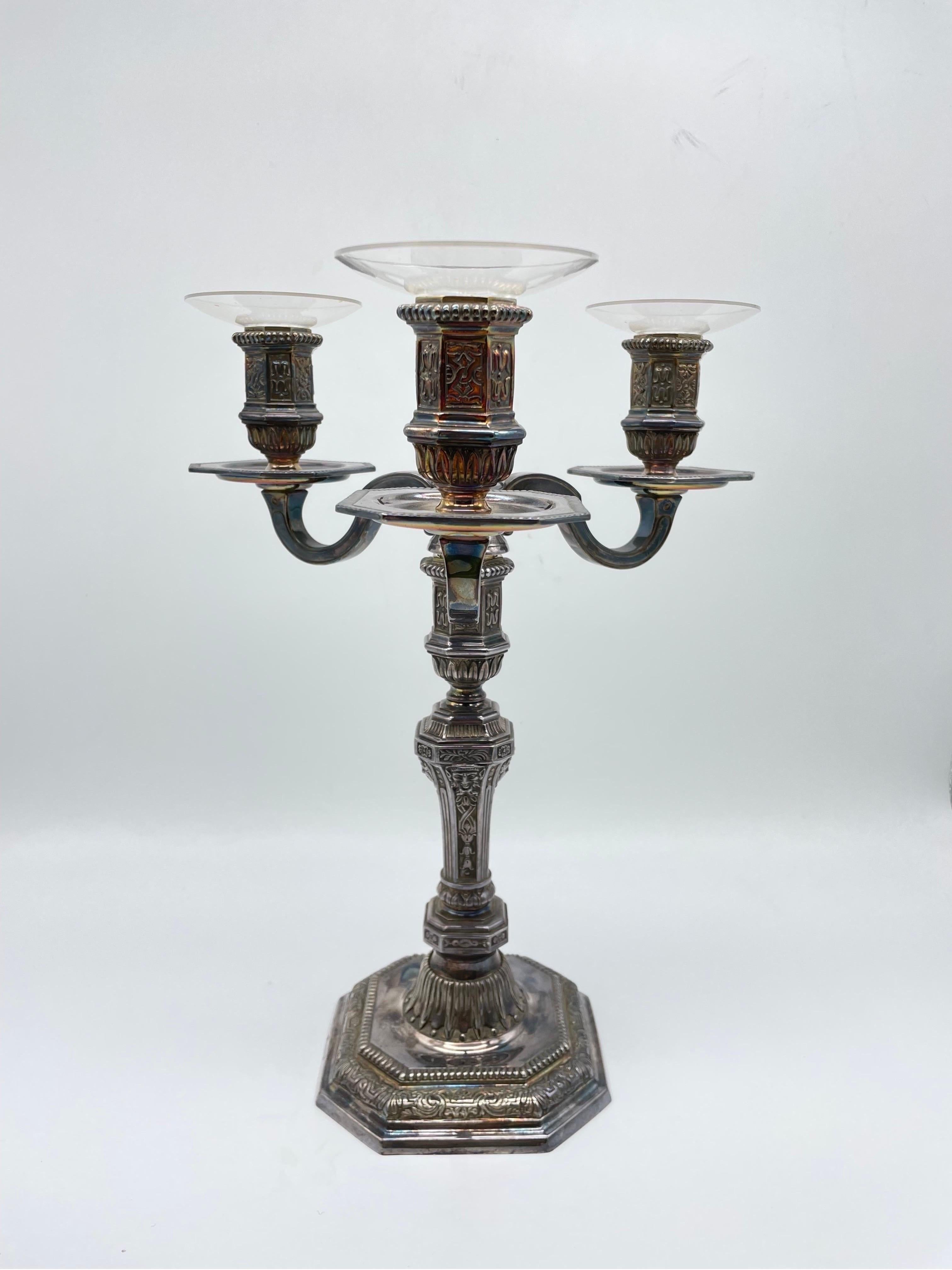 Original Christofle candlestick, silver. In Good Condition For Sale In Berlin, DE