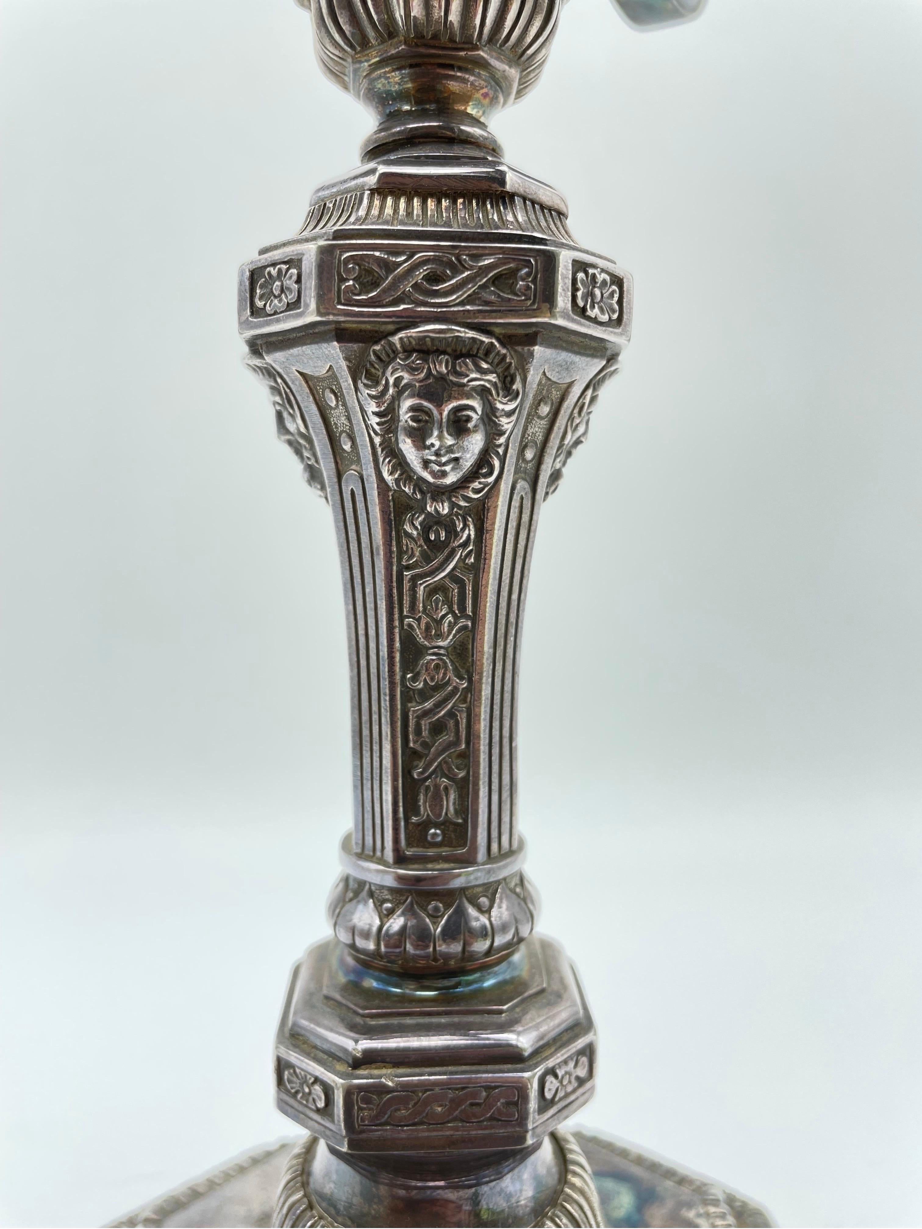 20th Century Original Christofle candlestick, silver. For Sale