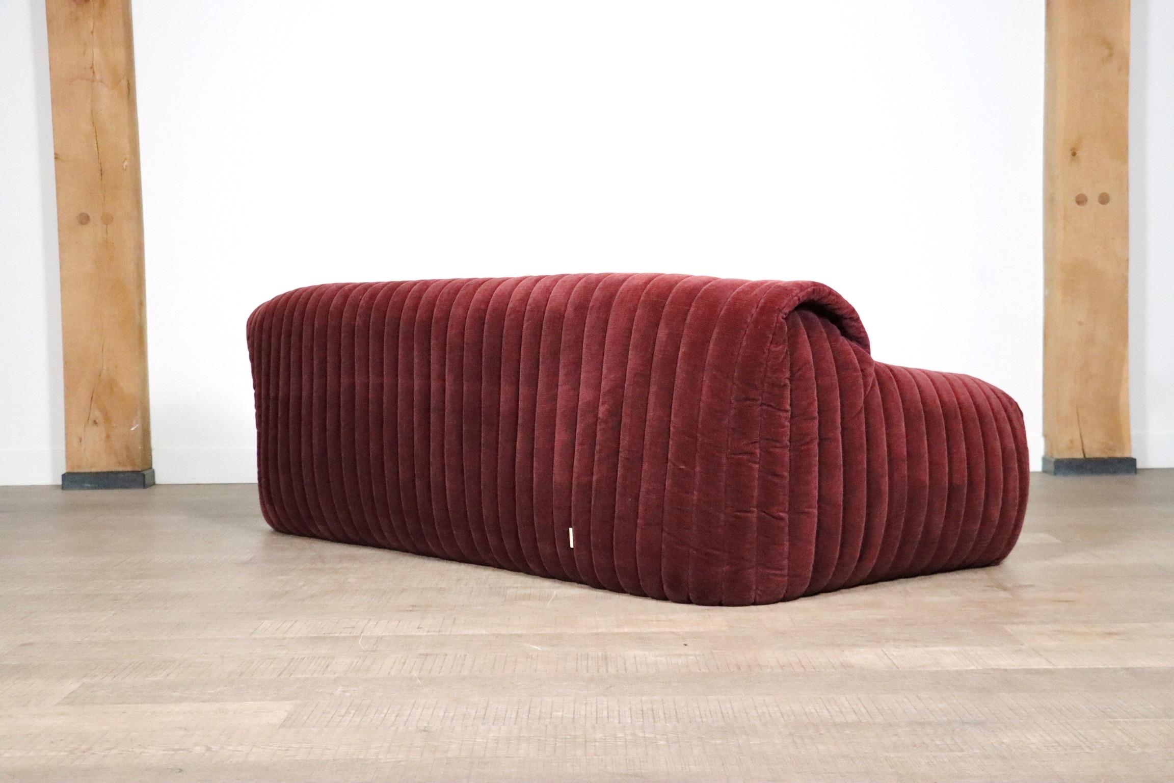 Canapé Seater d'origine Cinna Sandra en velours par Annie Hieronimus, France 1970 5
