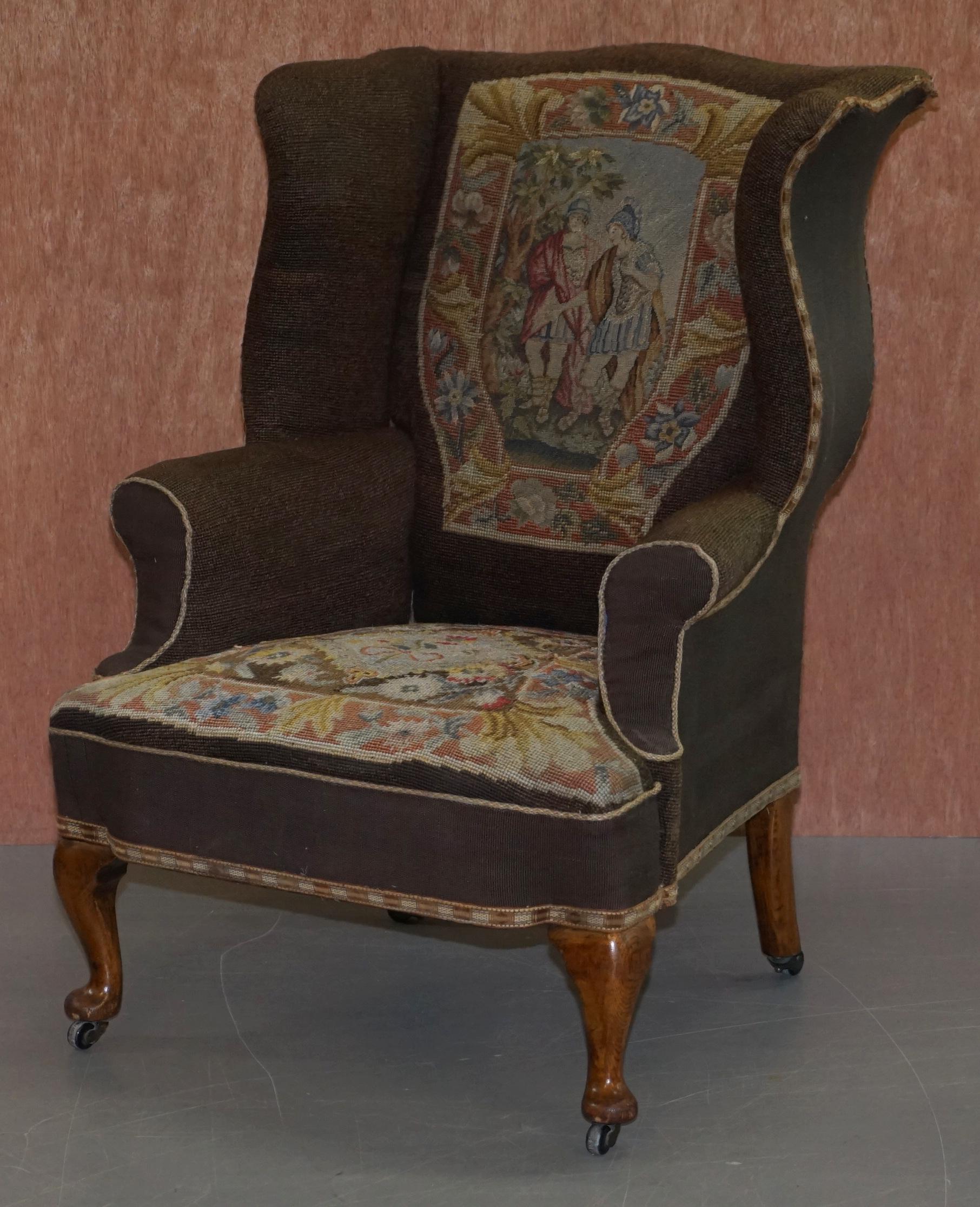 antique victorian wingback chair