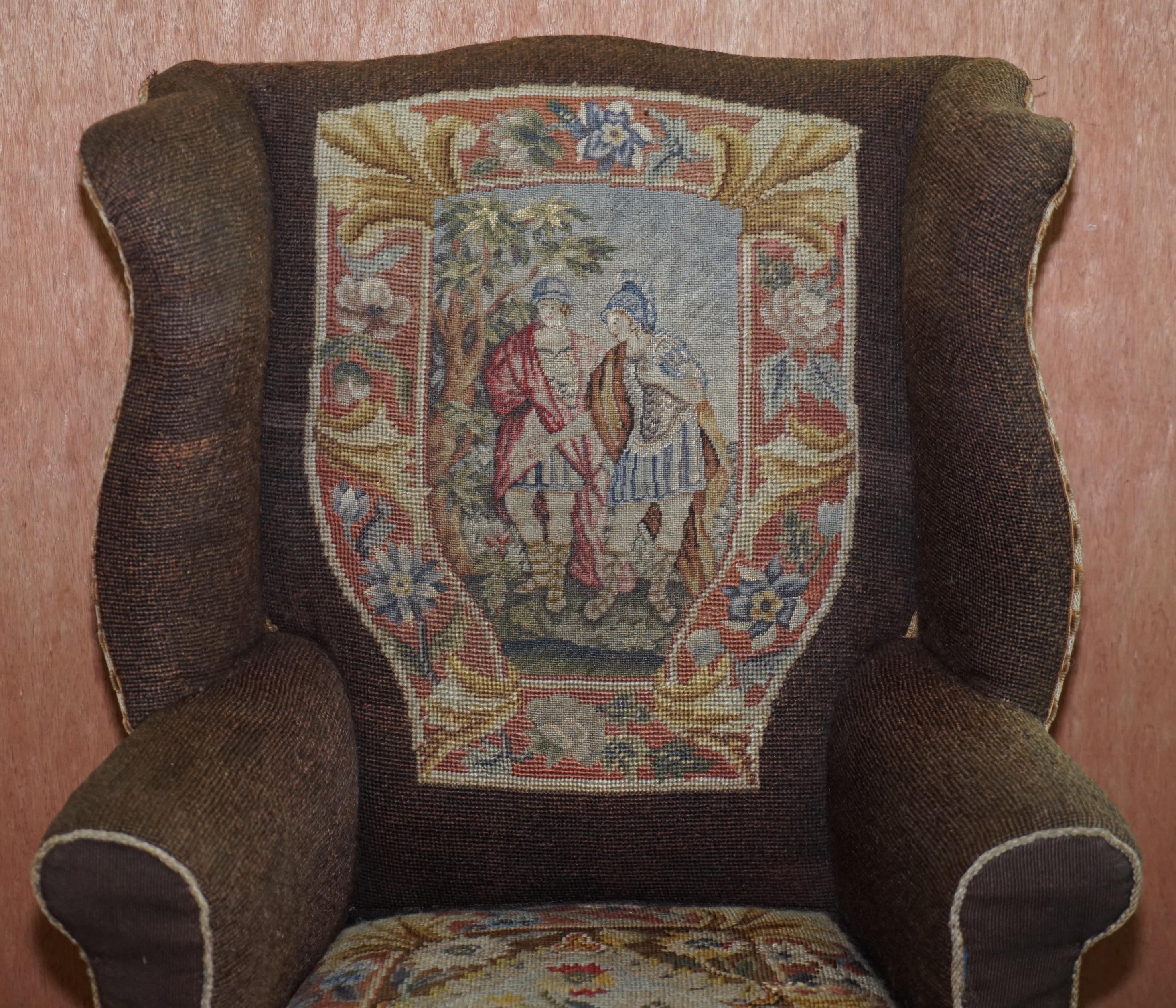 antique embroidered chair