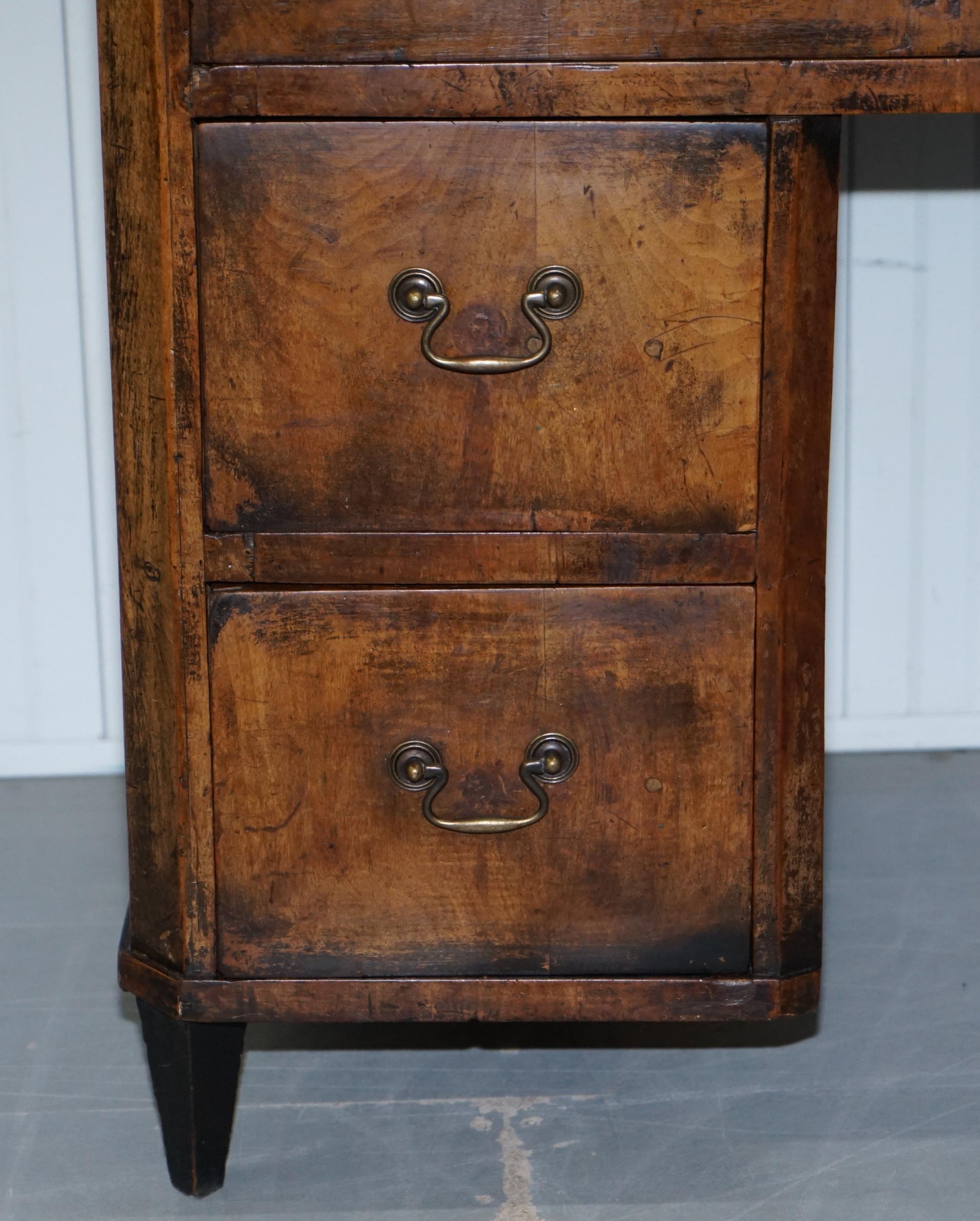 Original circa 1840 Antique Walnut Country Desk Stunning Timber Patina 5