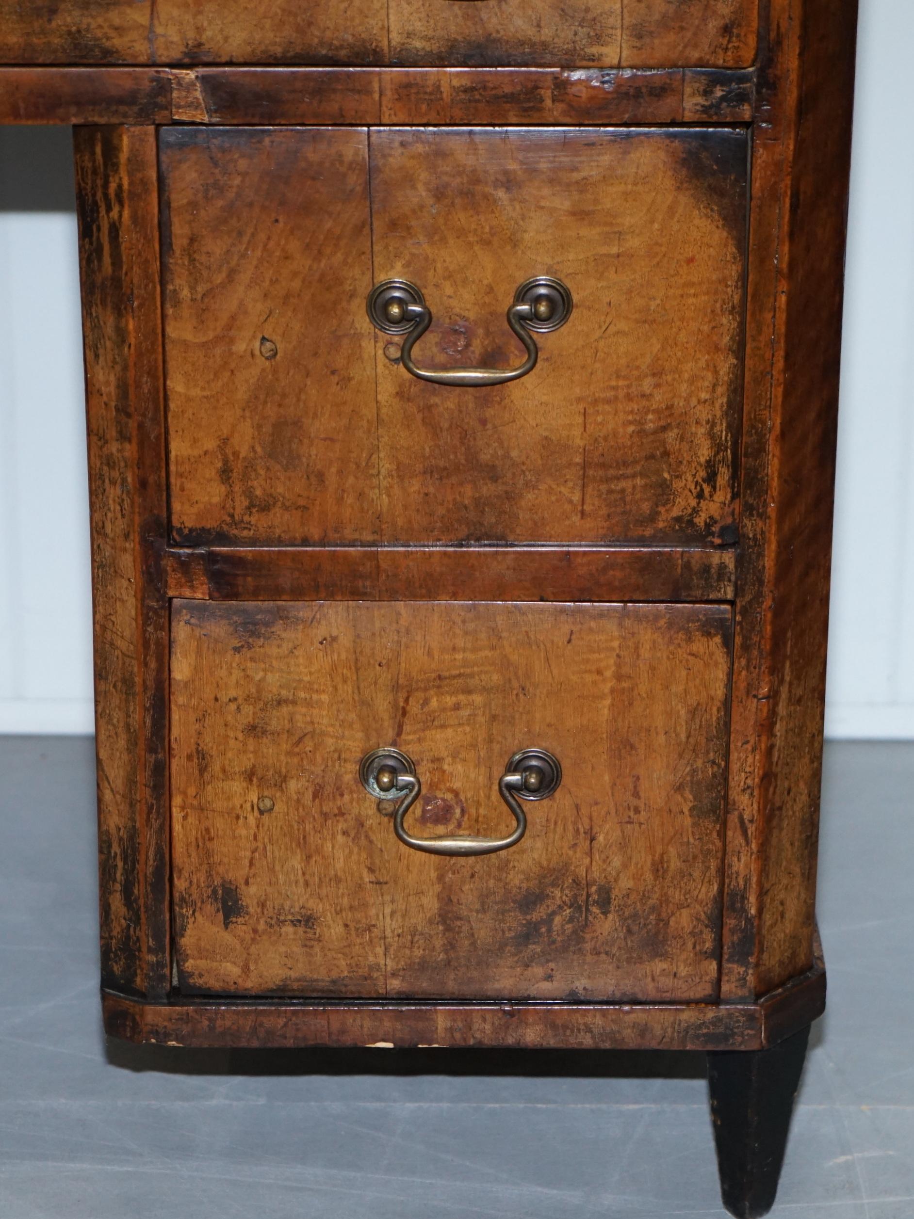 Original circa 1840 Antique Walnut Country Desk Stunning Timber Patina 7