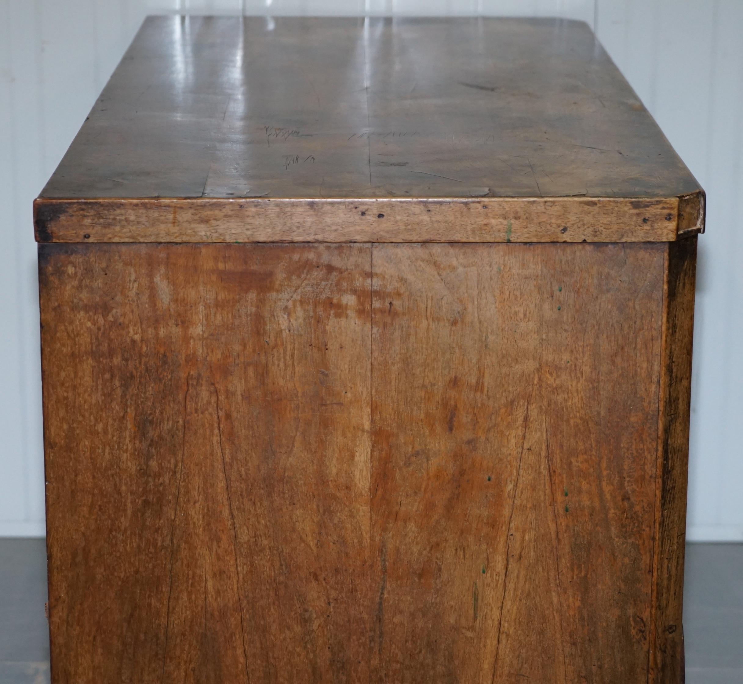 Original circa 1840 Antique Walnut Country Desk Stunning Timber Patina 10