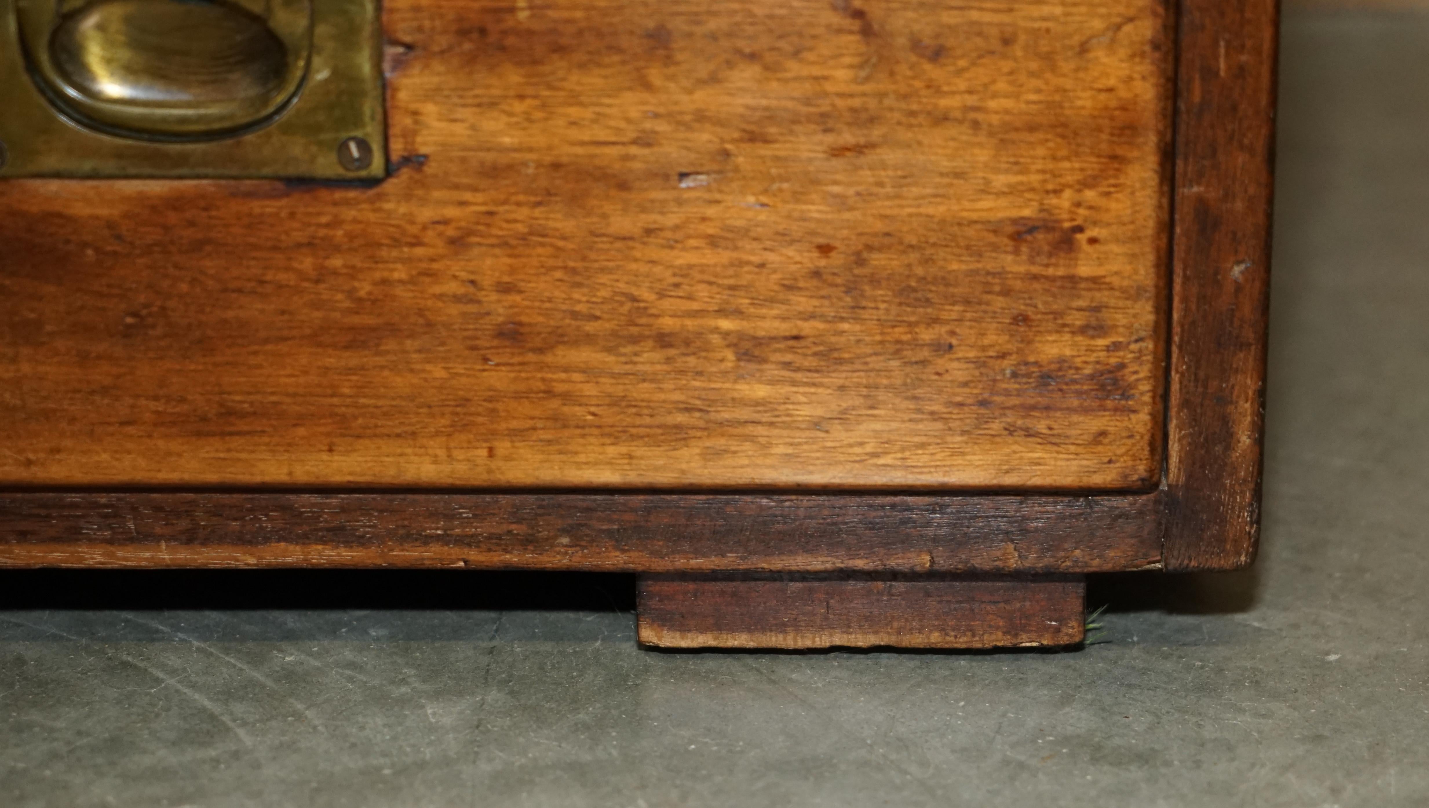 Original circa 1880 Hardwood Military Officers Campaign Chest of Drawers For Sale 2