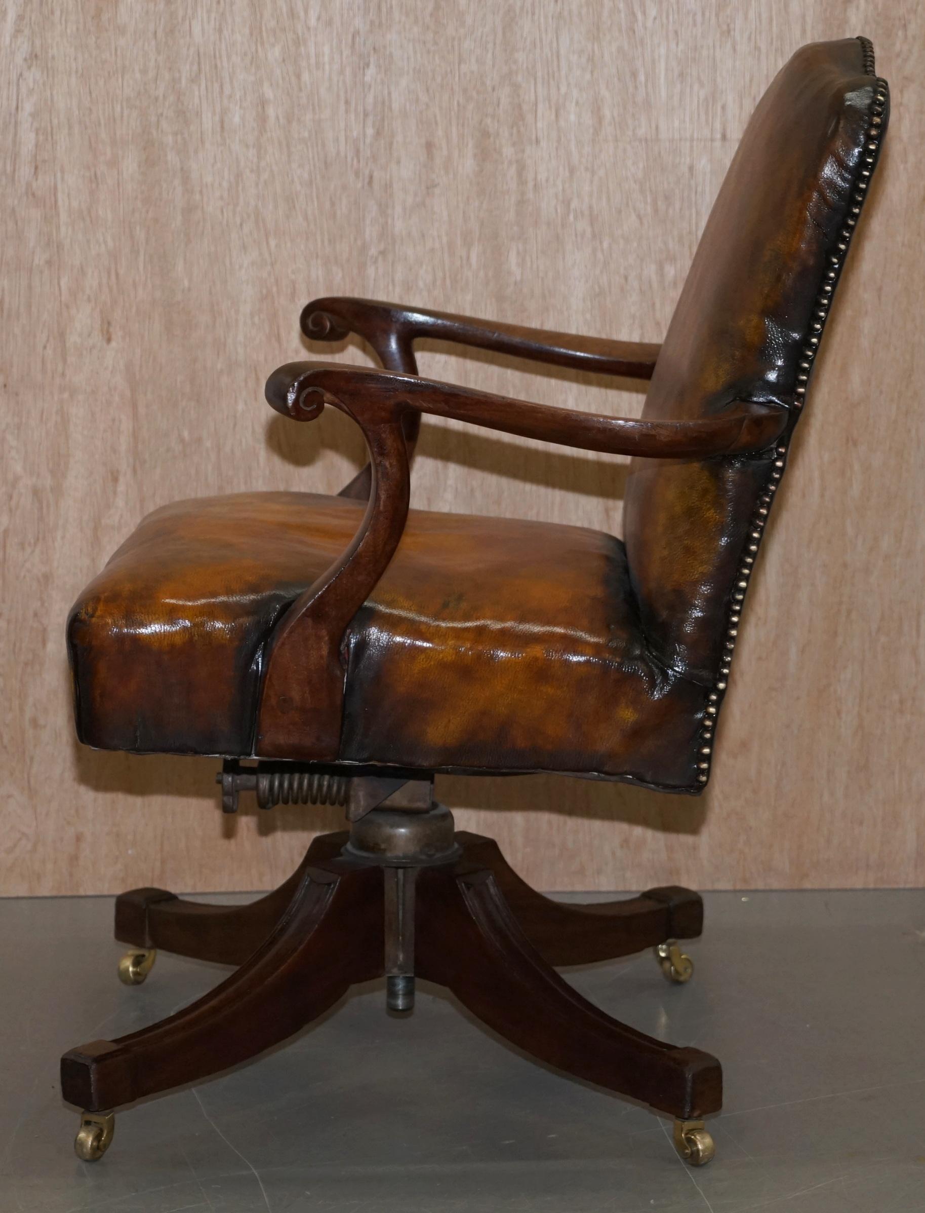 Original circa 1880 Maple & Co Restored Captains Chair Period Hillcrest Base 8