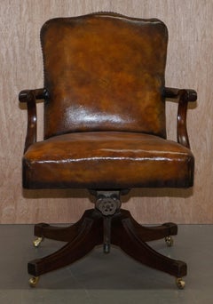 Original circa 1880 Maple & Co Restored Captains Chair Period Hillcrest Base