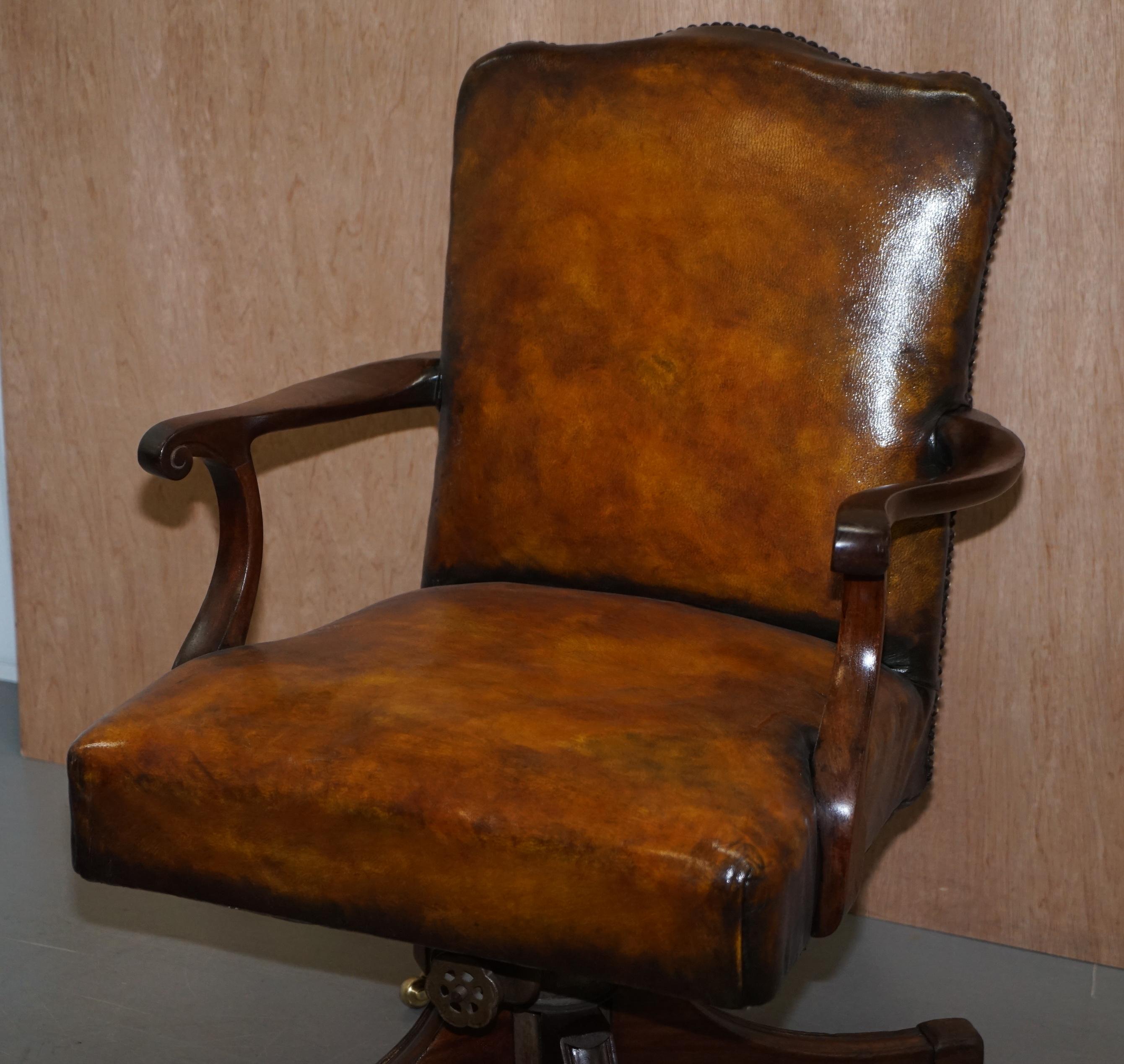 antique leather office chair