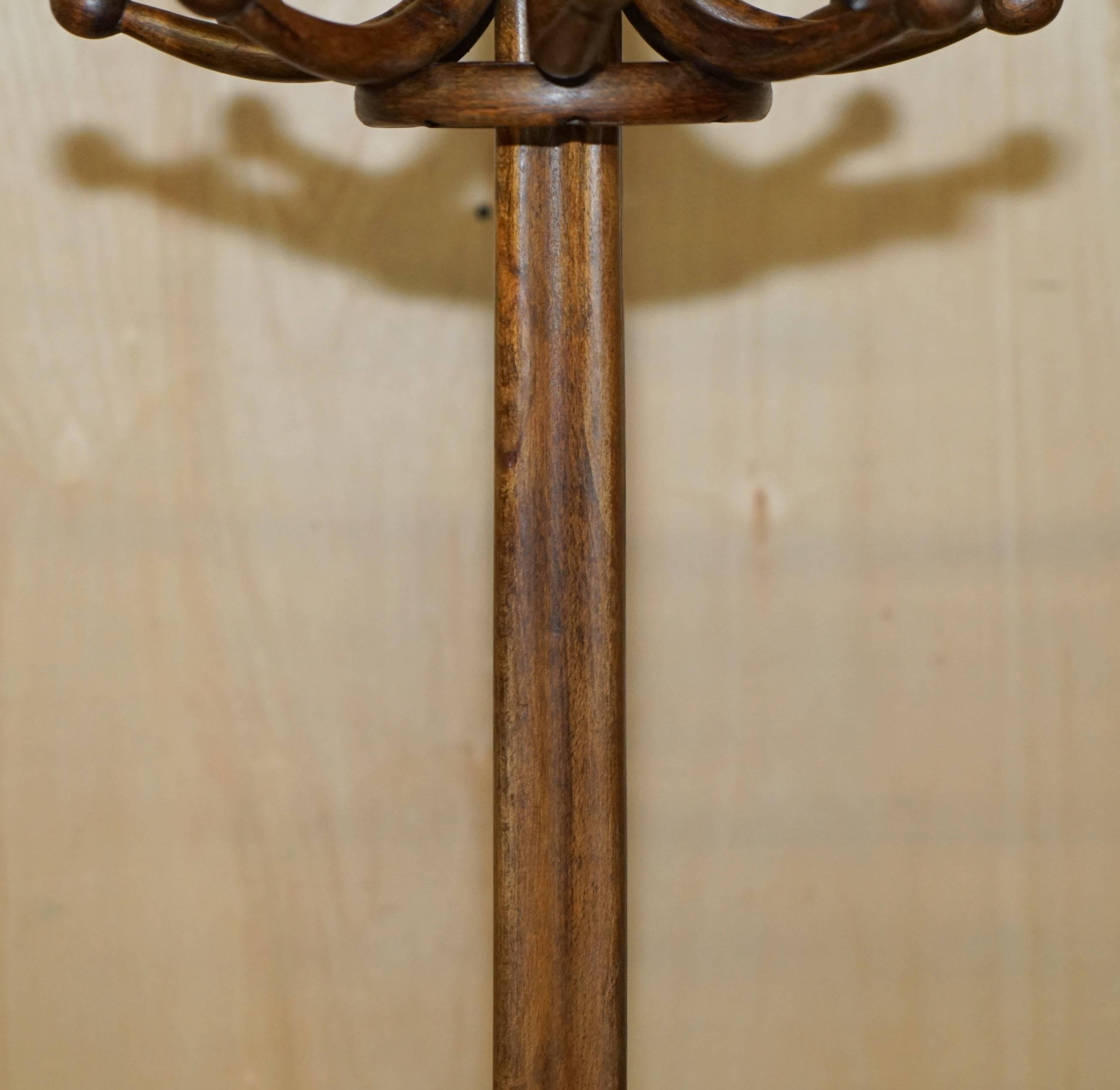 ORIGINAL CIRCA 1880's THONET BENTWOOD HAT COAT & SCARF FLOOR STANDING RACK 4