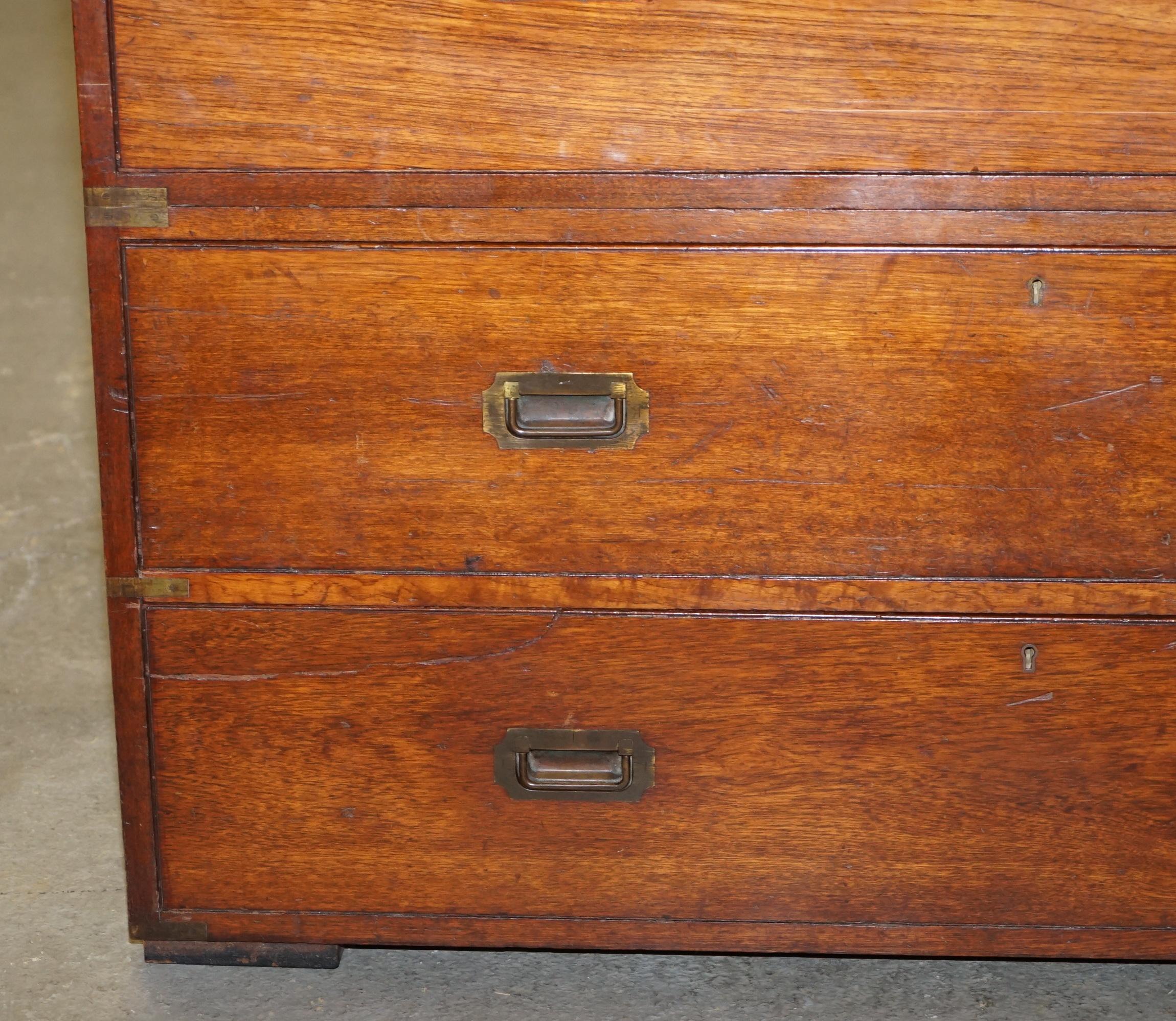 Original circa 1900 Army & Navy C.S.L Stamped Military Campaign Chest of Drawers 3