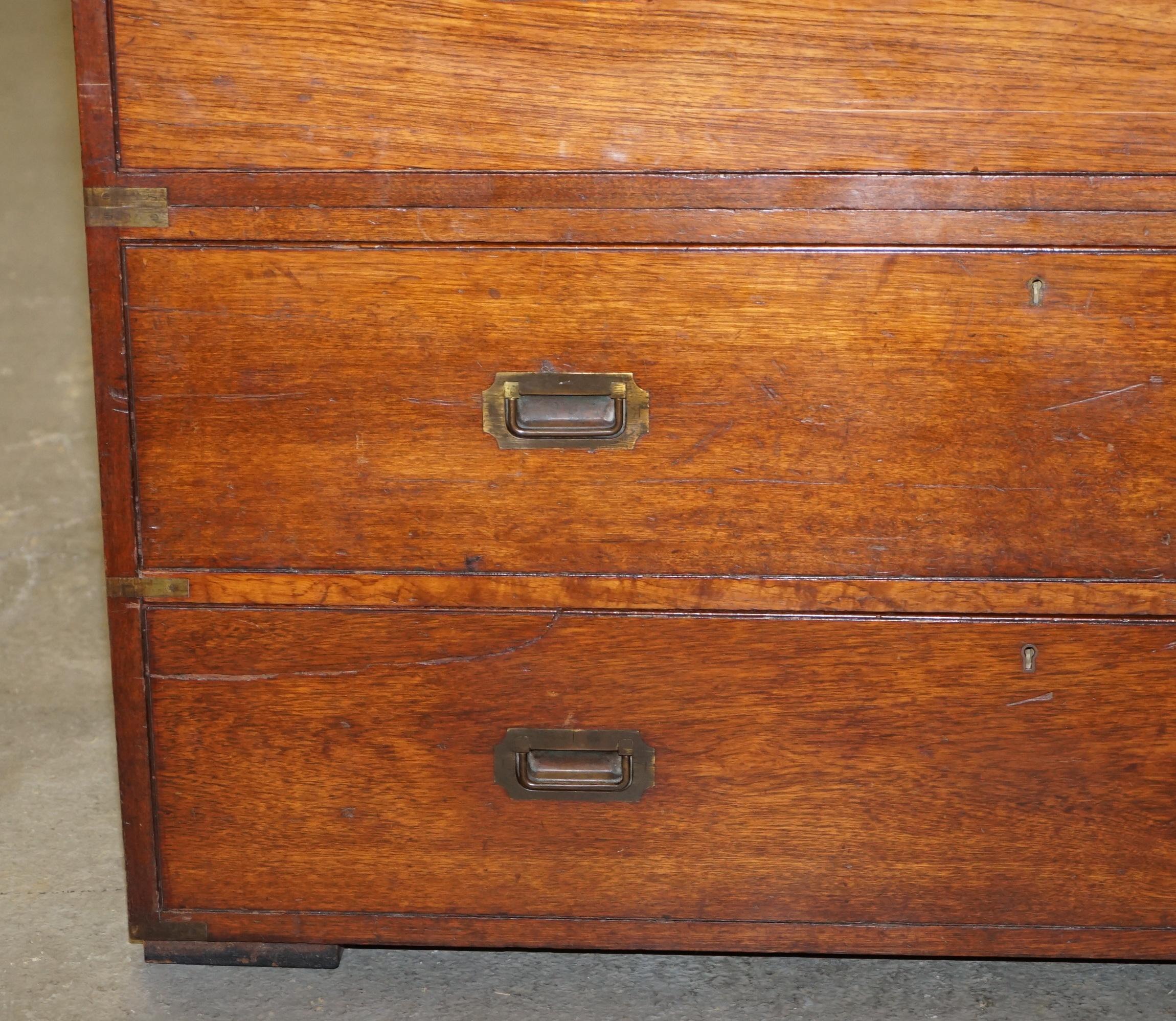 Original circa 1900 Army & Navy C.S.L Stamped Military Campaign Chest of Drawers 2