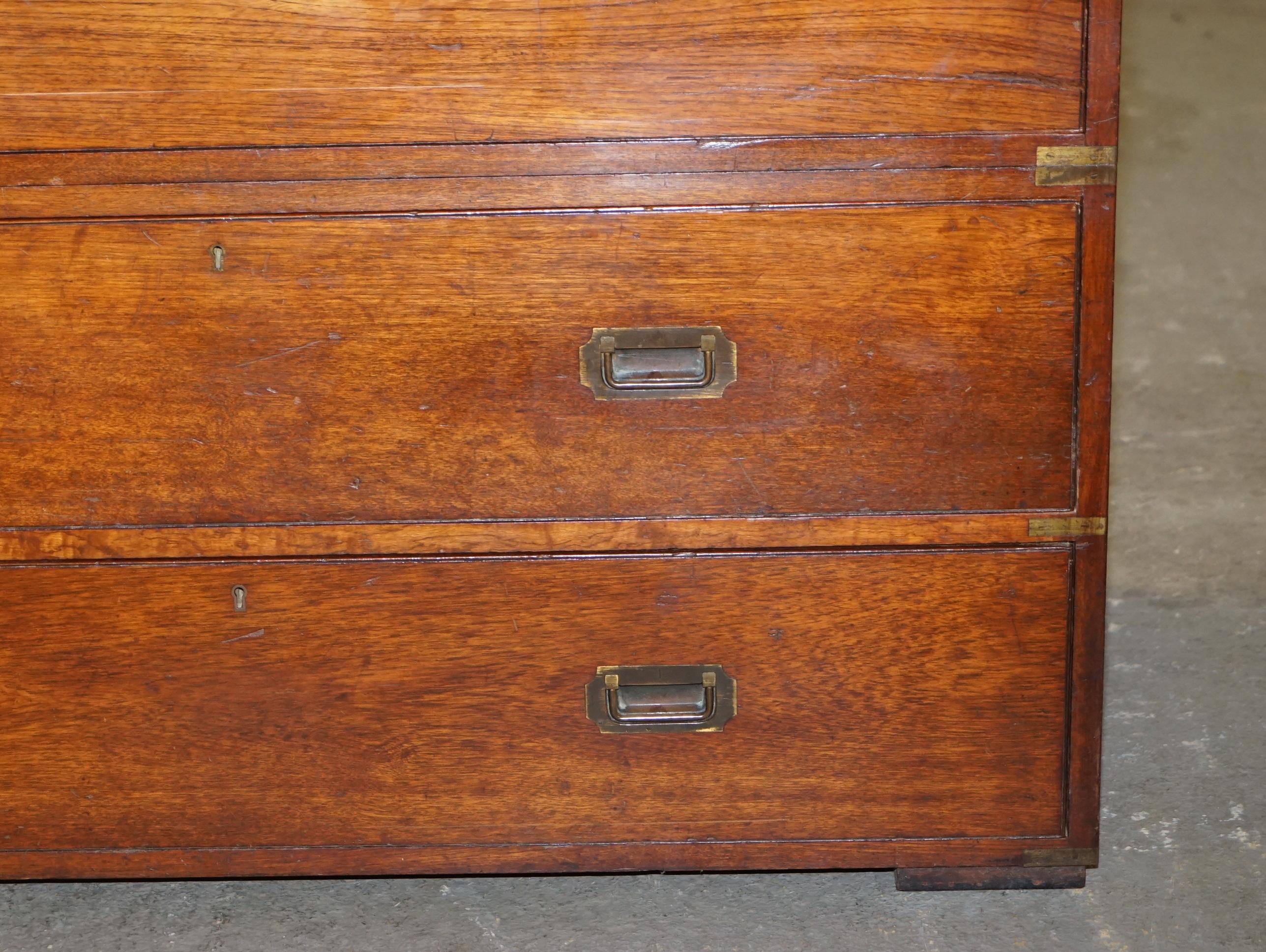 Original circa 1900 Army & Navy C.S.L Stamped Military Campaign Chest of Drawers 2