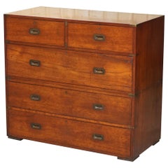 Original circa 1900 Army & Navy C.S.L Stamped Military Campaign Chest of Drawers