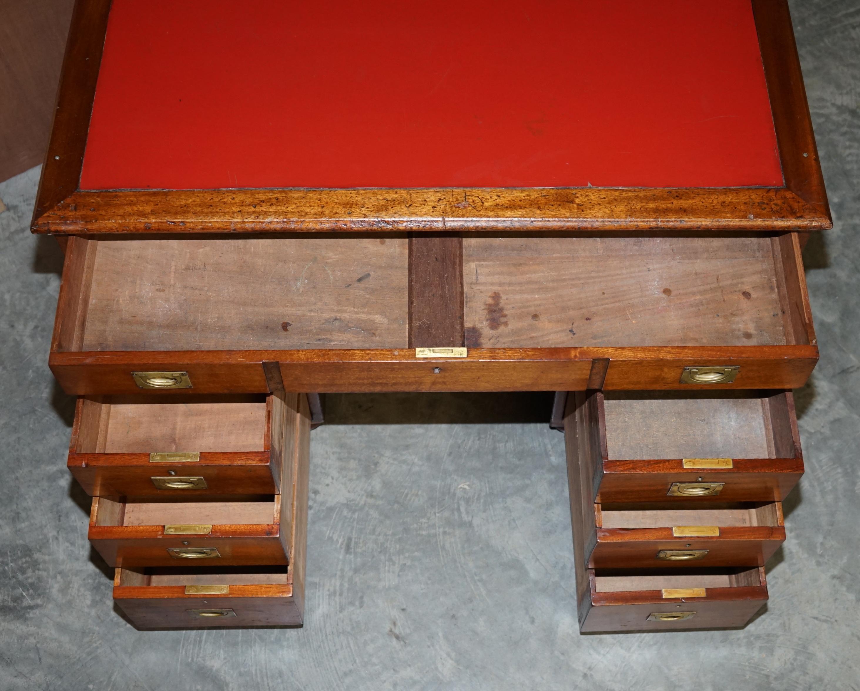 Original circa 1900 Graves & Sons Naval Military Campaign Parter Desk Map Drawer For Sale 7