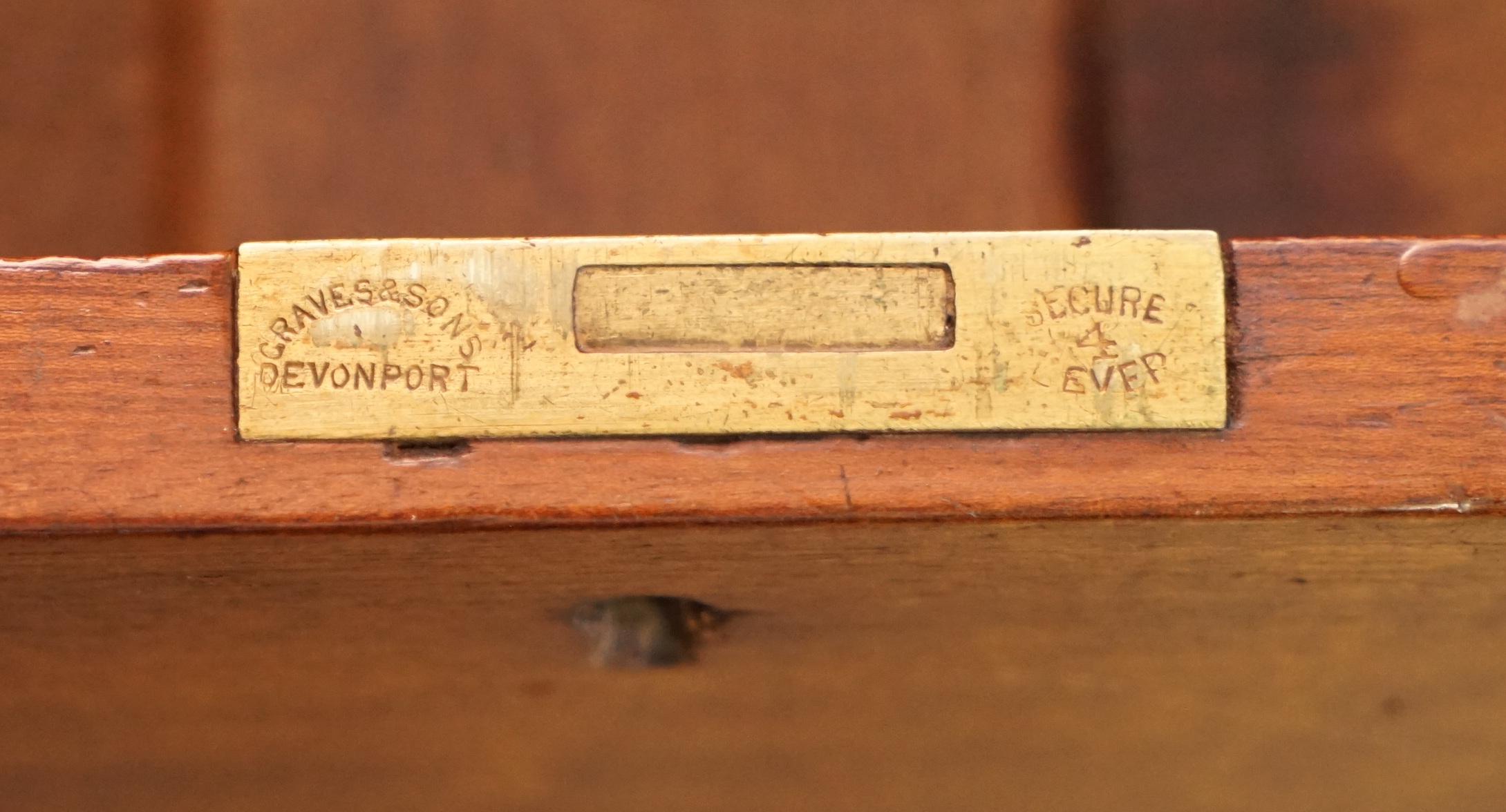 Original circa 1900 Graves & Sons Naval Military Campaign Parter Desk Map Drawer For Sale 9