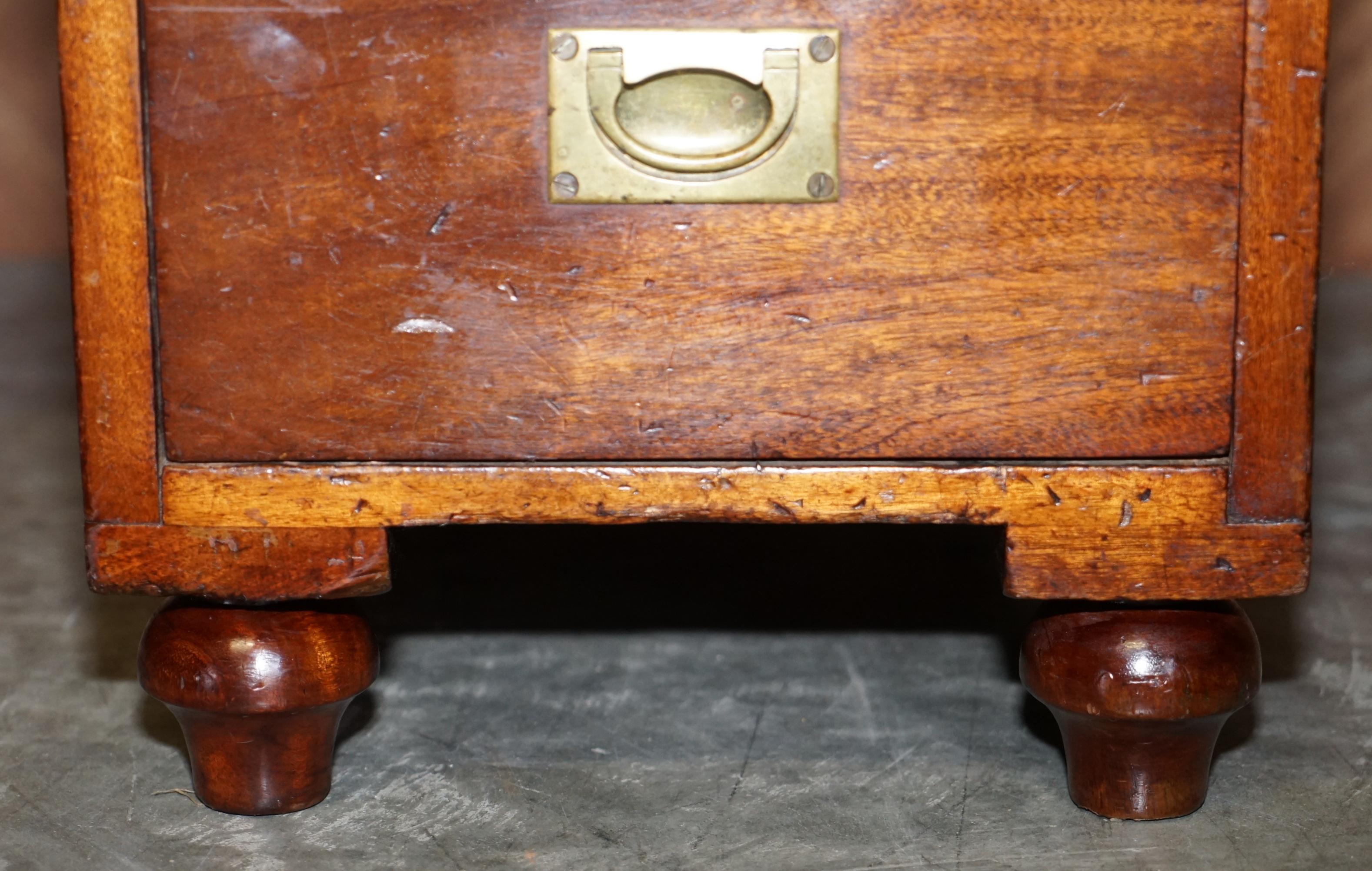 English Original circa 1900 Graves & Sons Naval Military Campaign Parter Desk Map Drawer