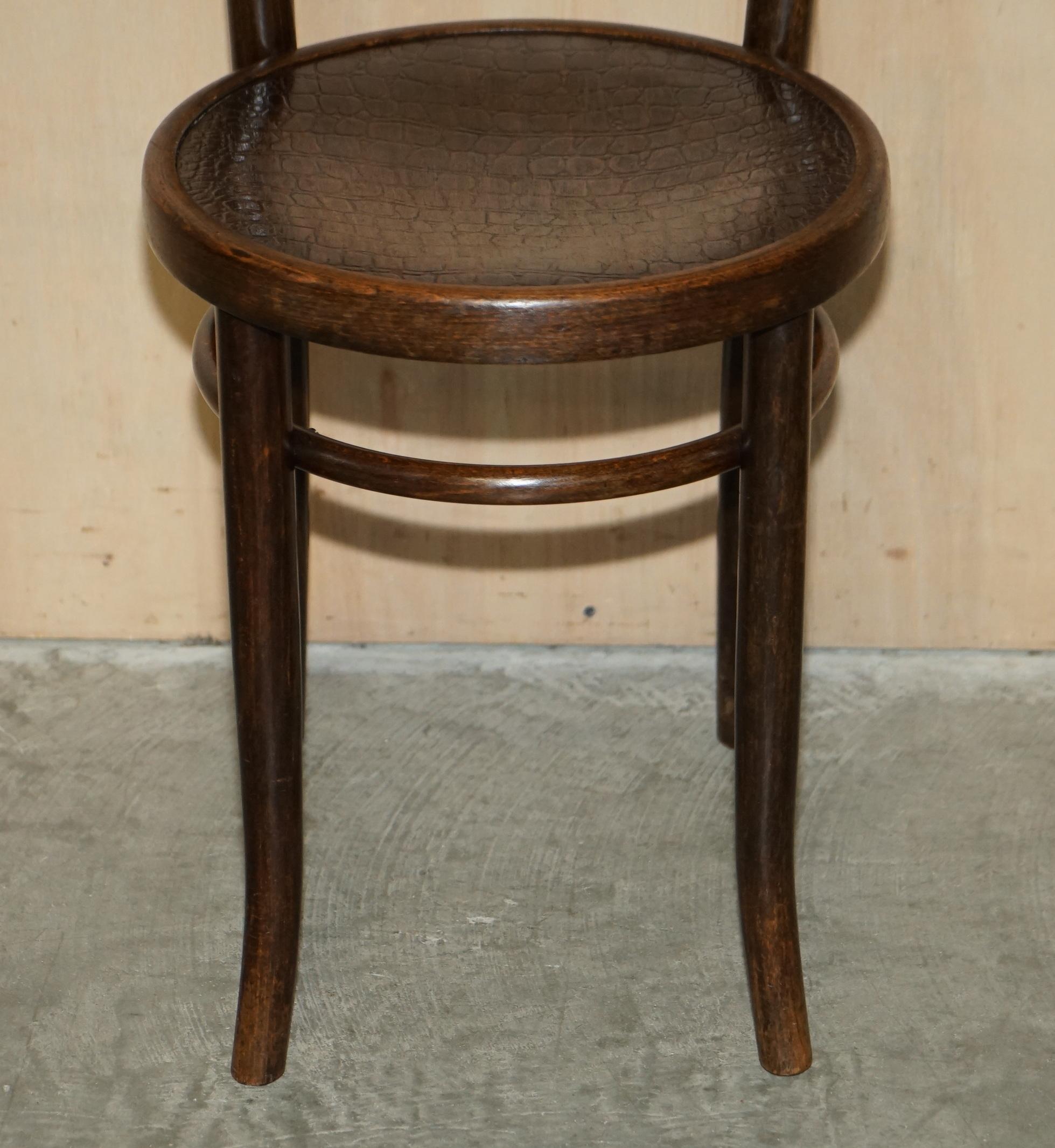 Edwardian Original circa 1920's Mundus Vienna Austria Bentwood High Back Kitchen Chair For Sale