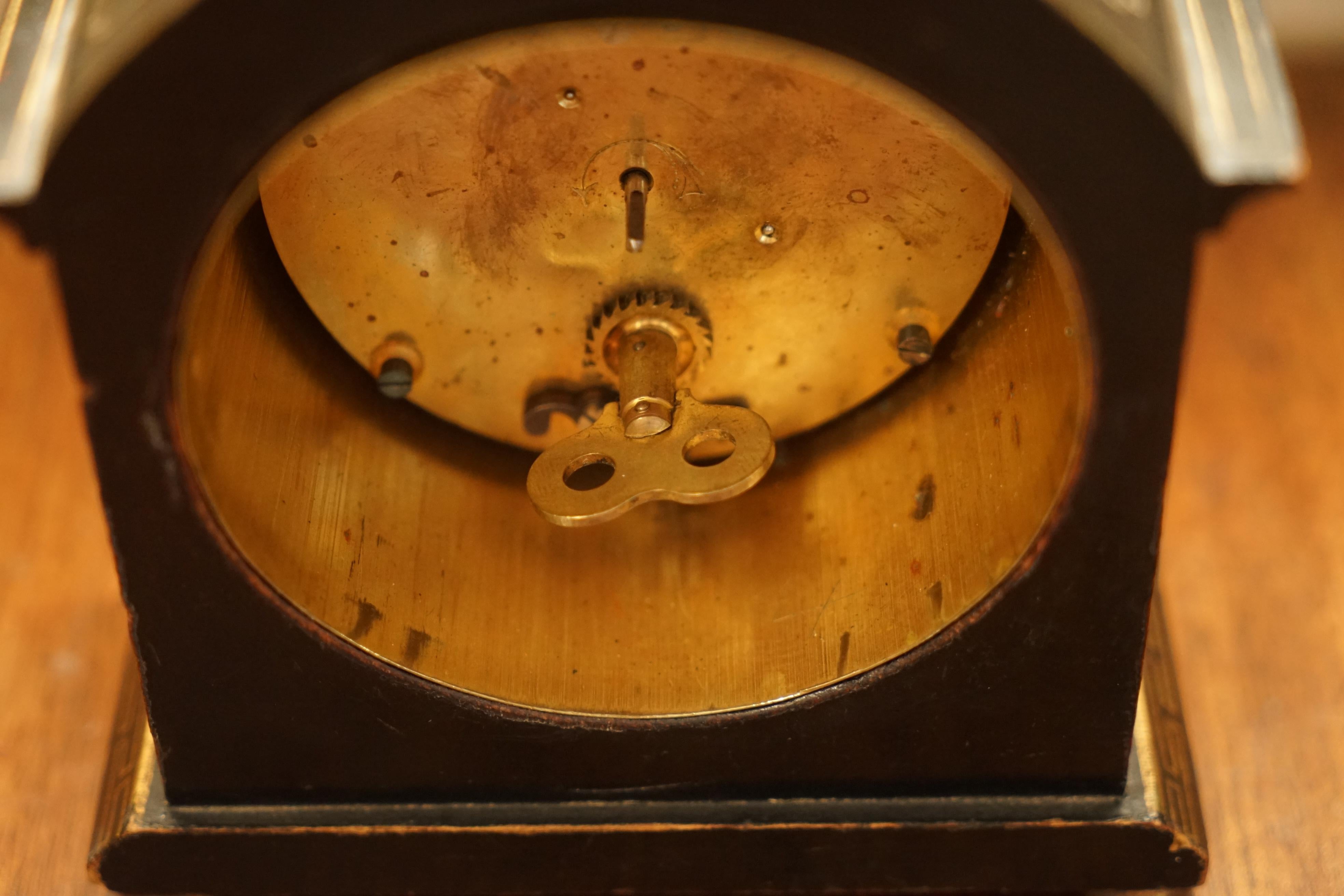 Original circa 1930's Asprey London Chinoiserie Mantle Clock Lovely Decoration 7